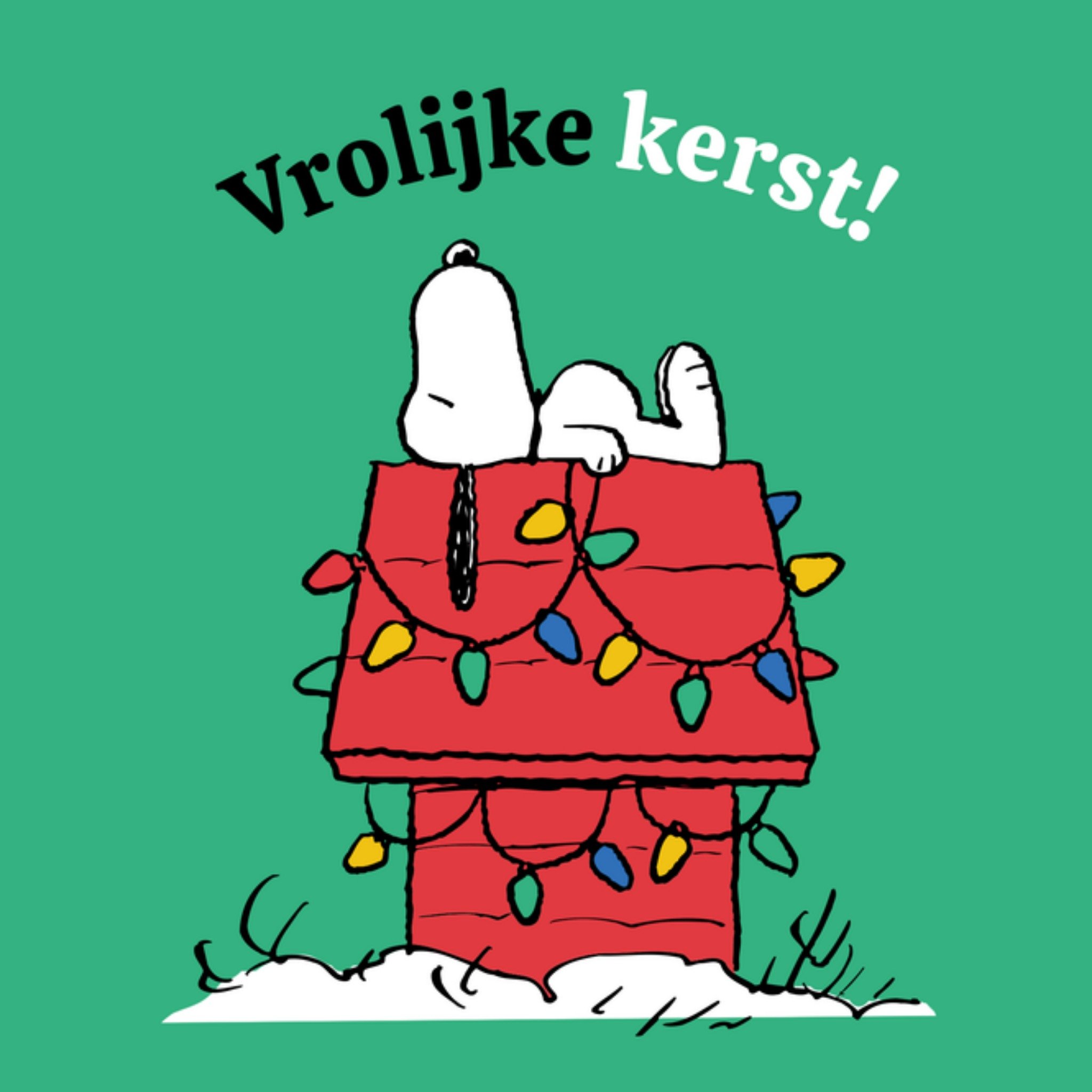 Peanuts Snoopy Kerstkaart Vrolijke Kerst Vierkant