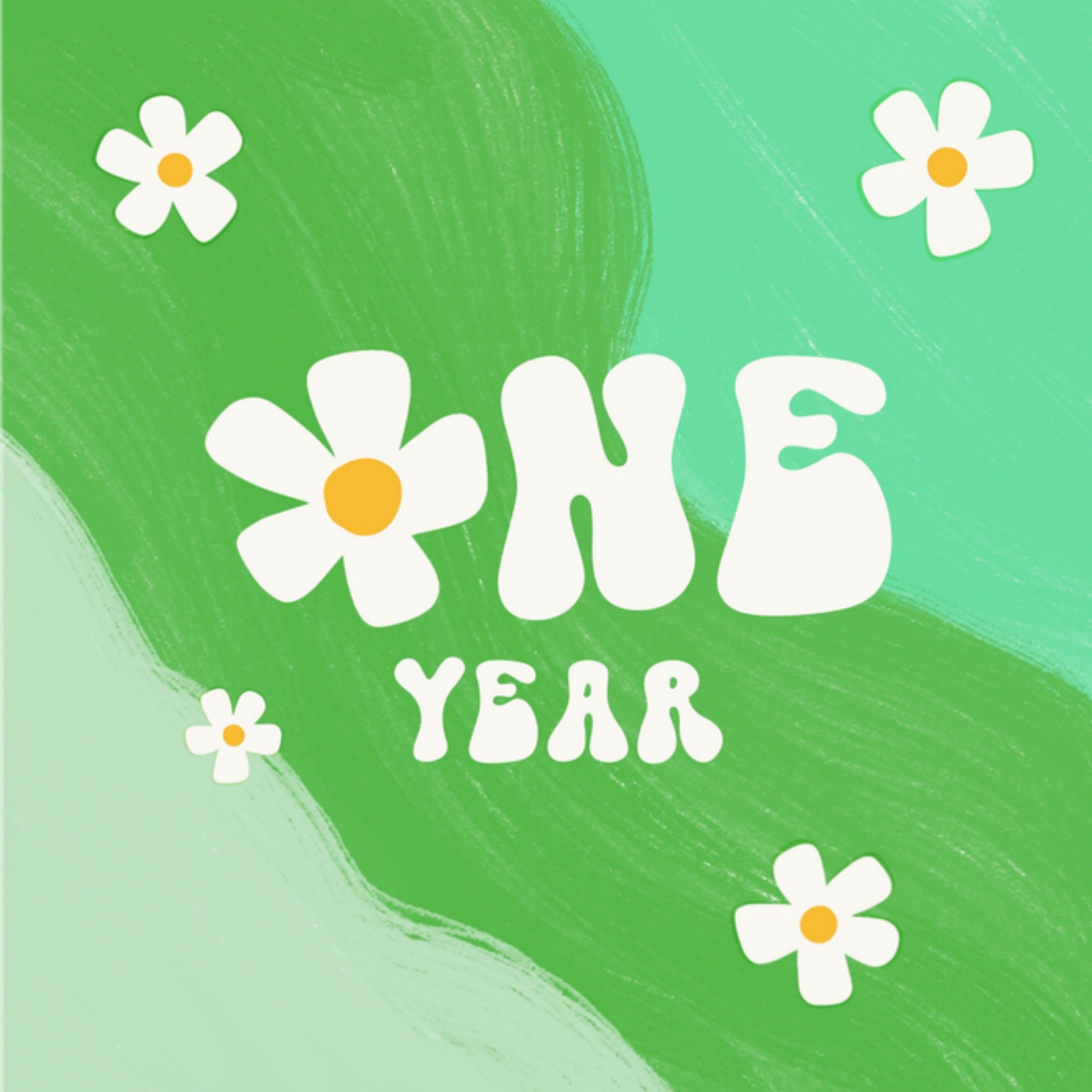 Greetz Verjaardagskaart One Year Vierkant