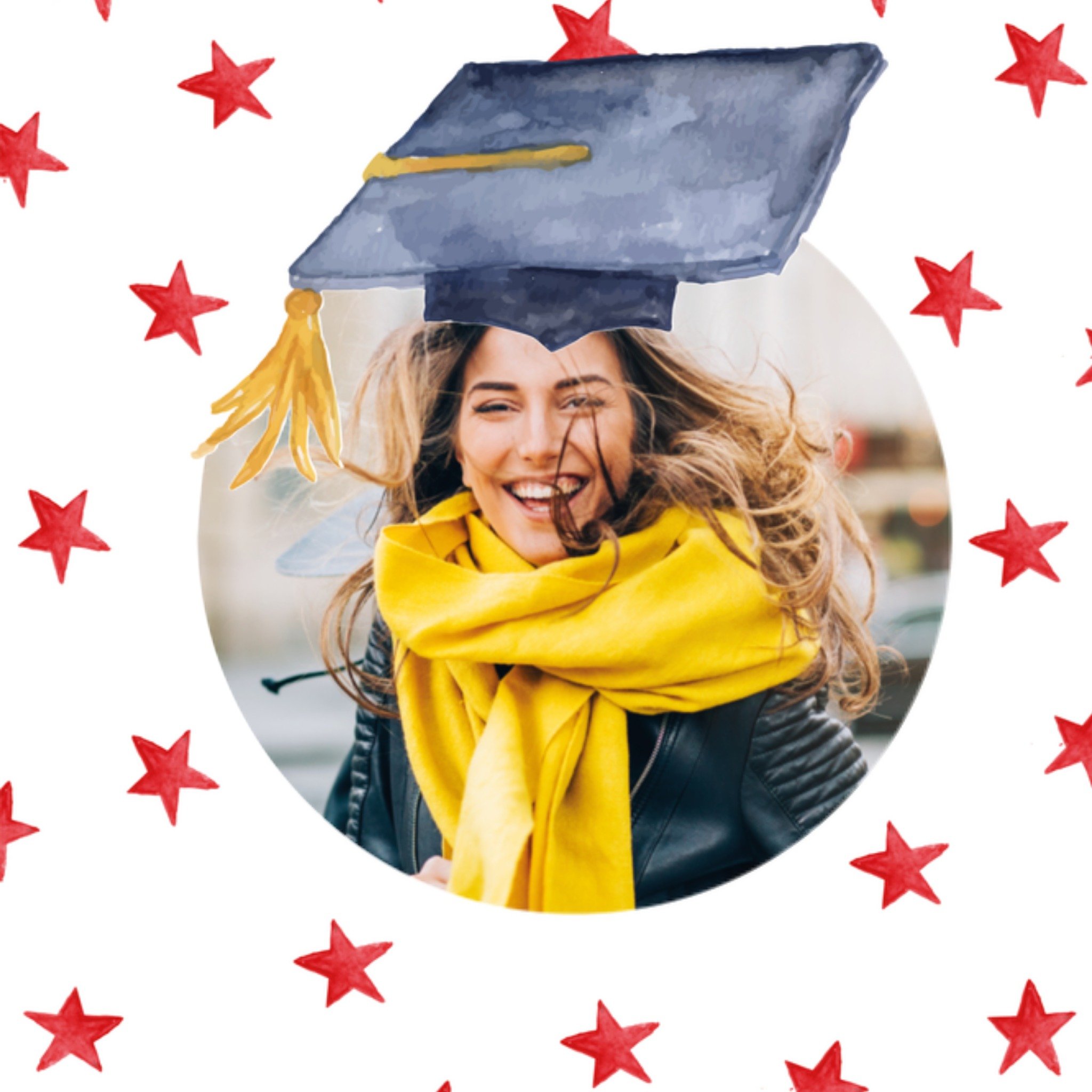 Greetz Geslaagd kaart Met foto Vierkant