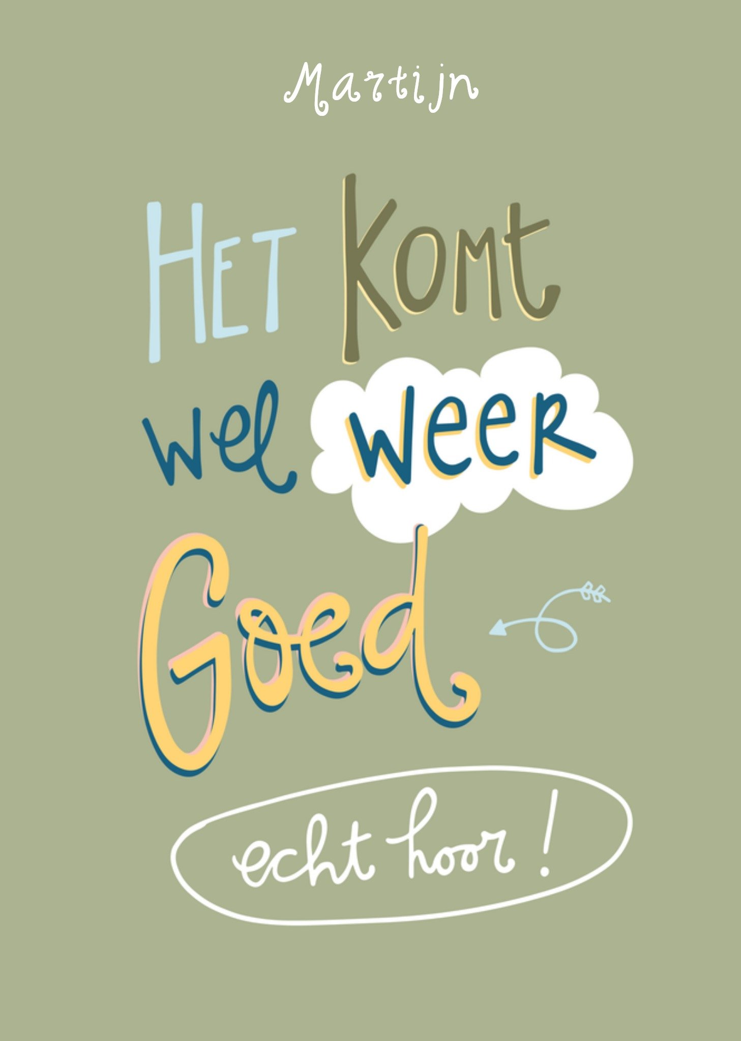 Nieuwe Woning kaart Typografie Kaart Funny Side Up
