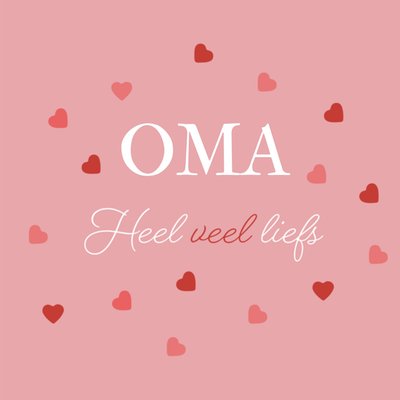 Heel Veel Liefs Hartjes Patroon Typografisch Oma Kaart