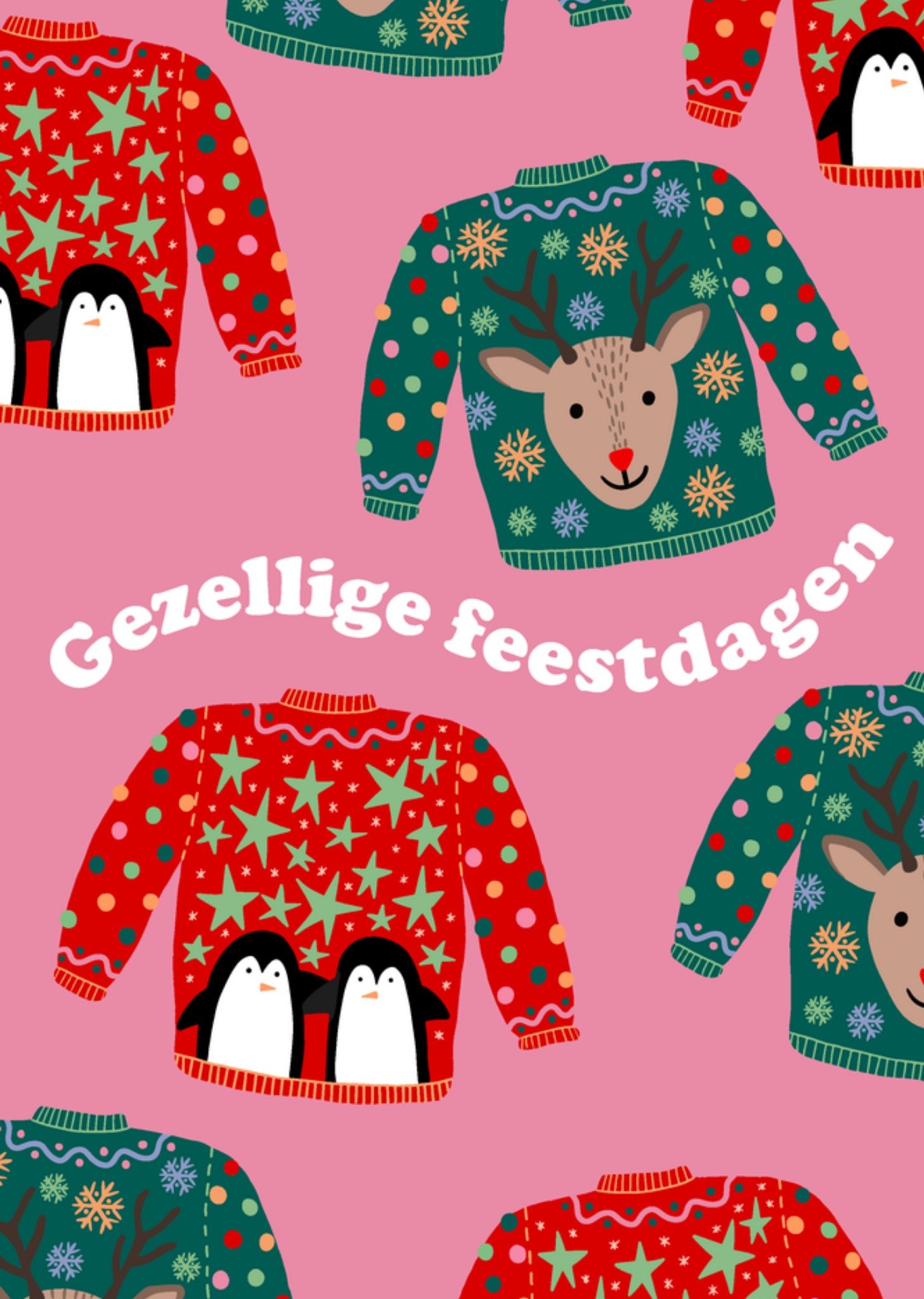 Greetz Kerstkaart Kersttrui Gezellige feestdagen Standard Card