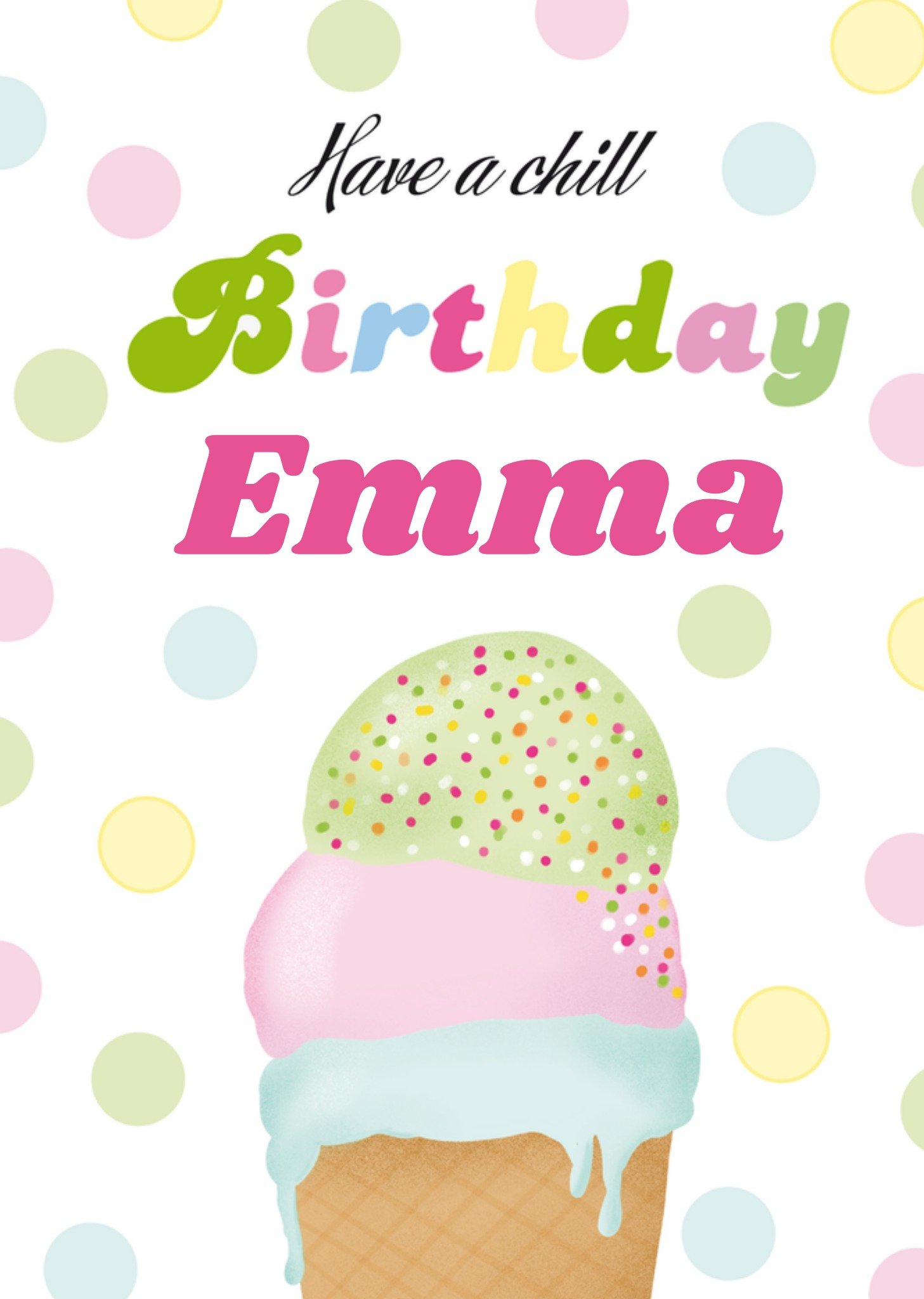 Verjaardag IJs Meisje Kaart Tsjip