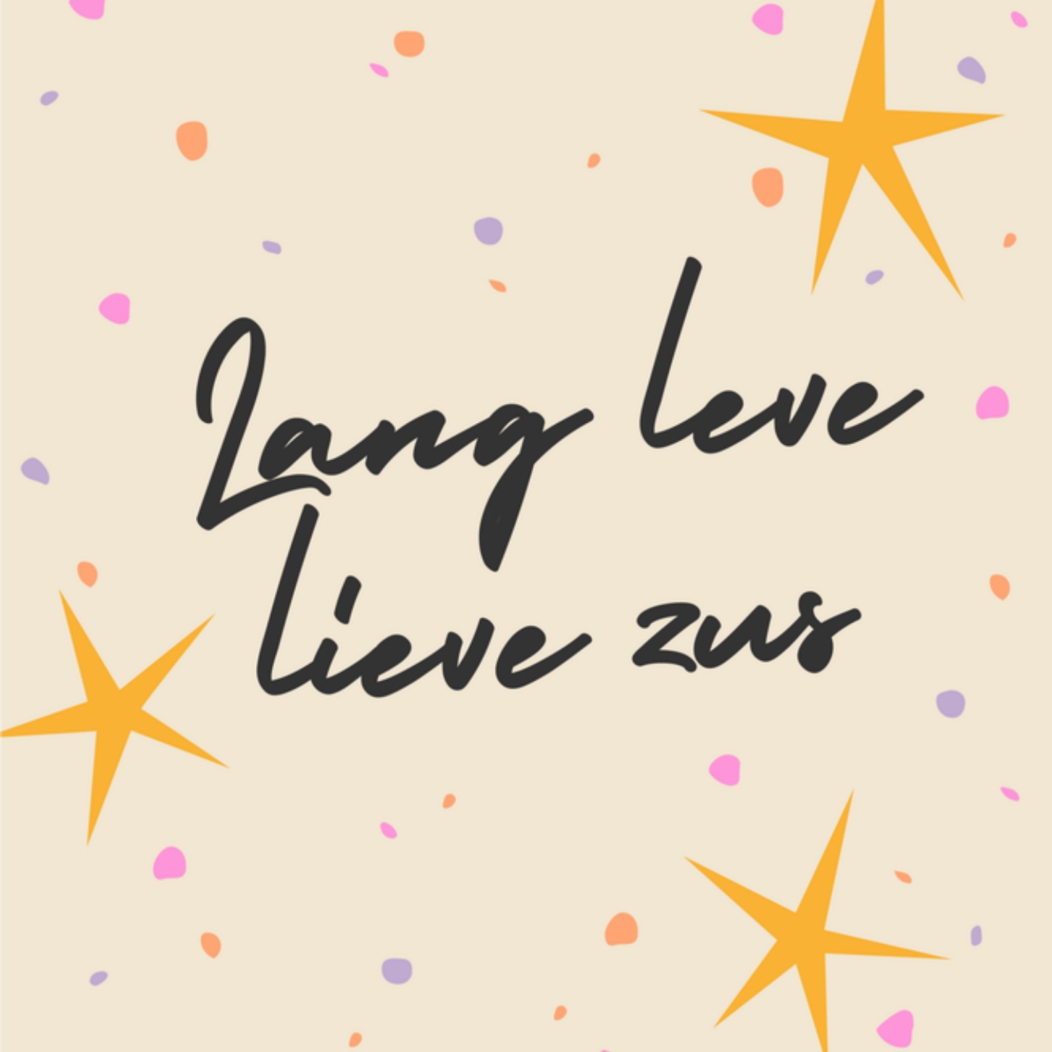 Greetz Verjaardagskaart Lang leve lieve zus Vierkant