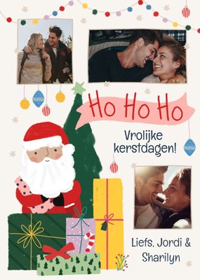 Geïllustreerde Kerstman Collage Kerstdagen Kaart