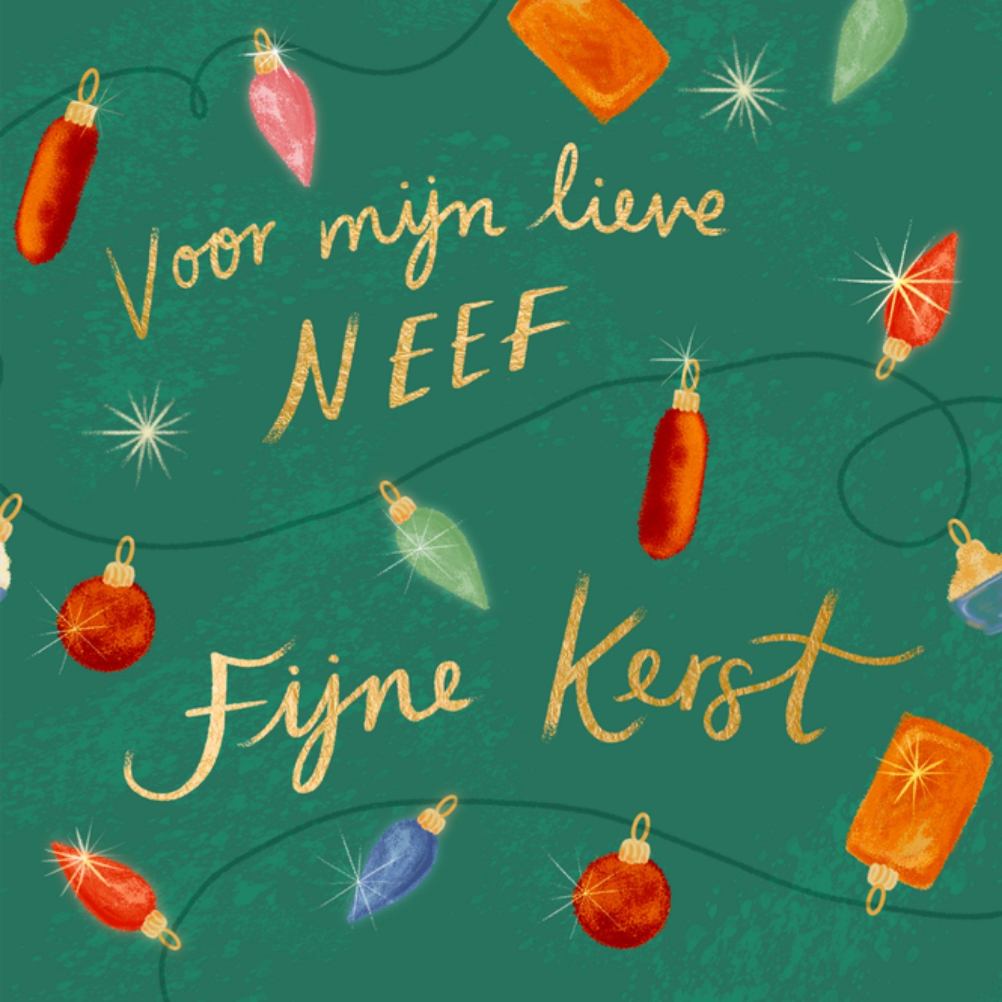 Greetz Kerstkaart Bitterballen Neef Vierkant