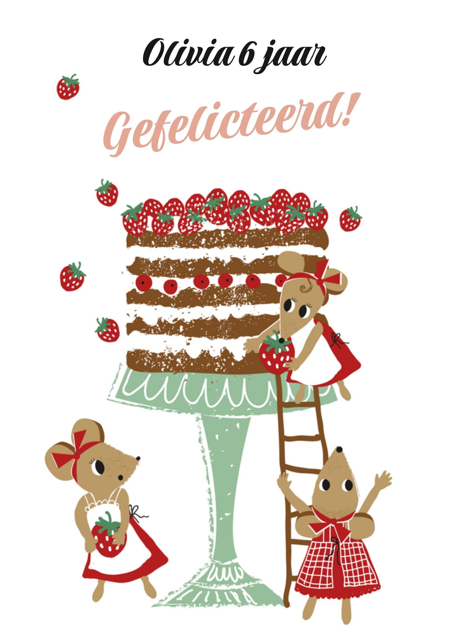 Verjaardag Taart Muis Kaart Tsjip