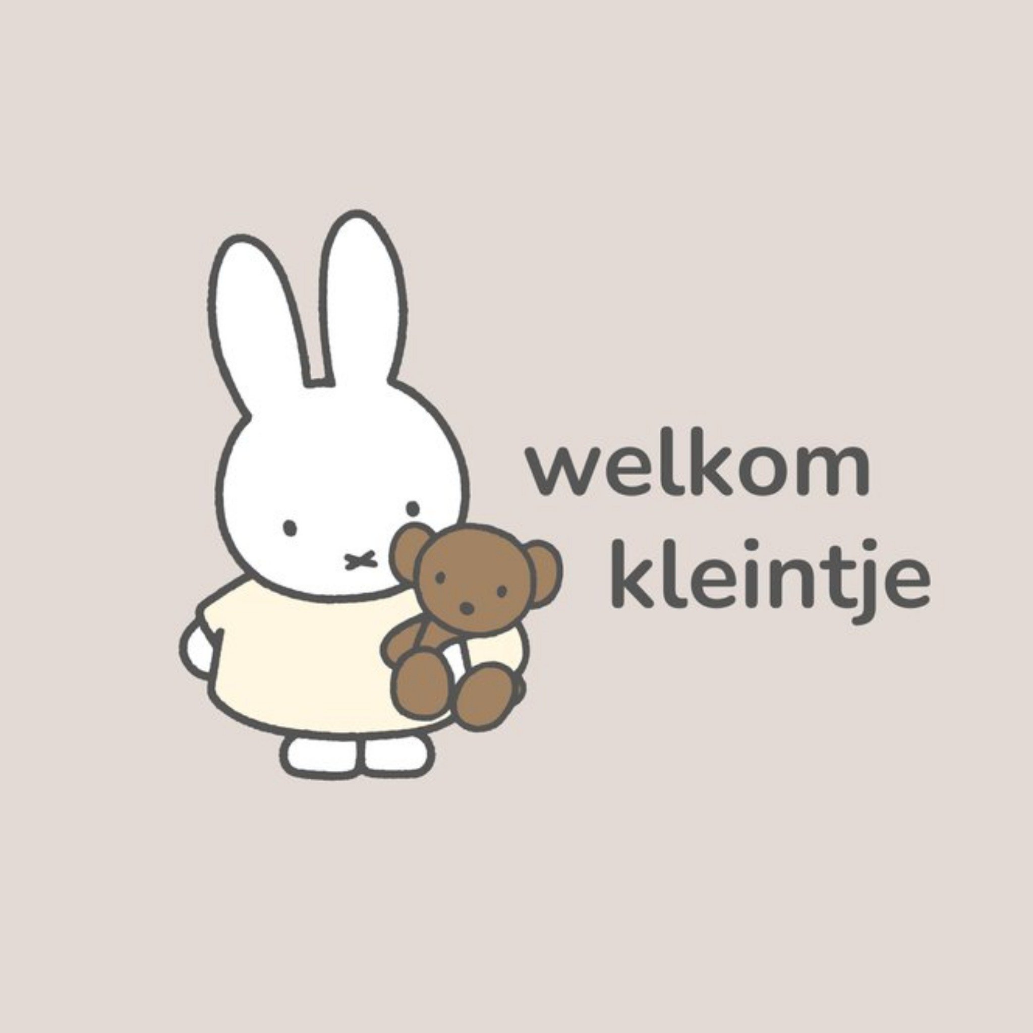 Greetz Geboortekaart Welkom kleintje Vierkante Kaart Nijntje