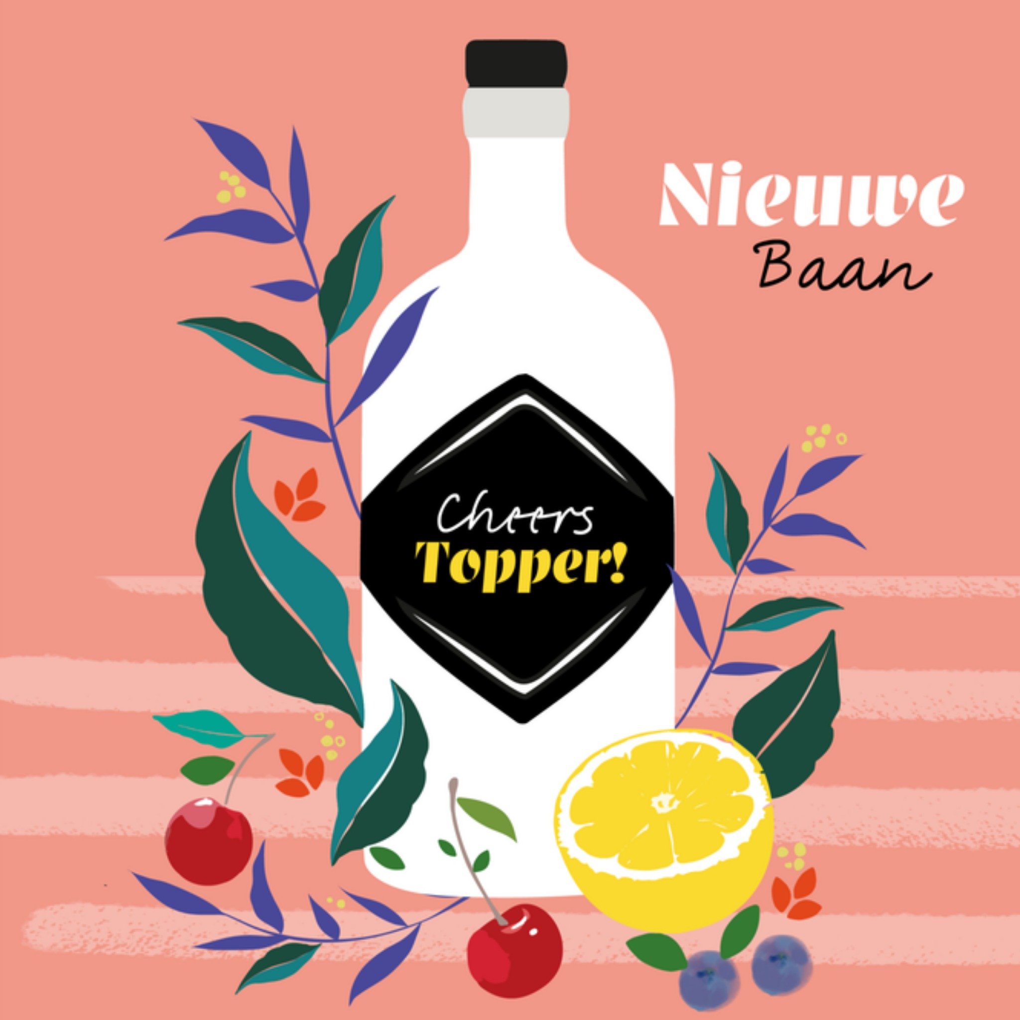 Nieuwe baan drank topper Vierkante Kaart TMS