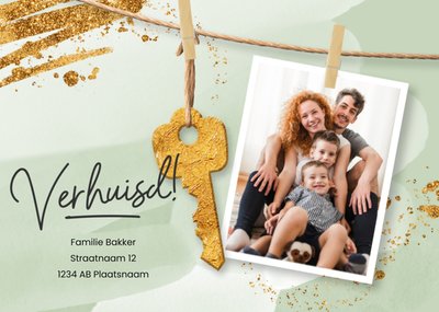 Gouden Sleutel Foto Upload Verhuisd Kaart