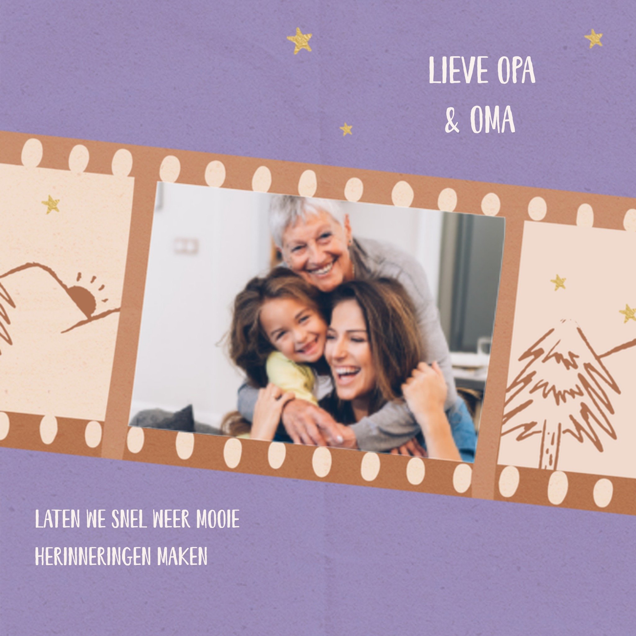 Greetz Denken aan kaart foto opa en oma Vierkant