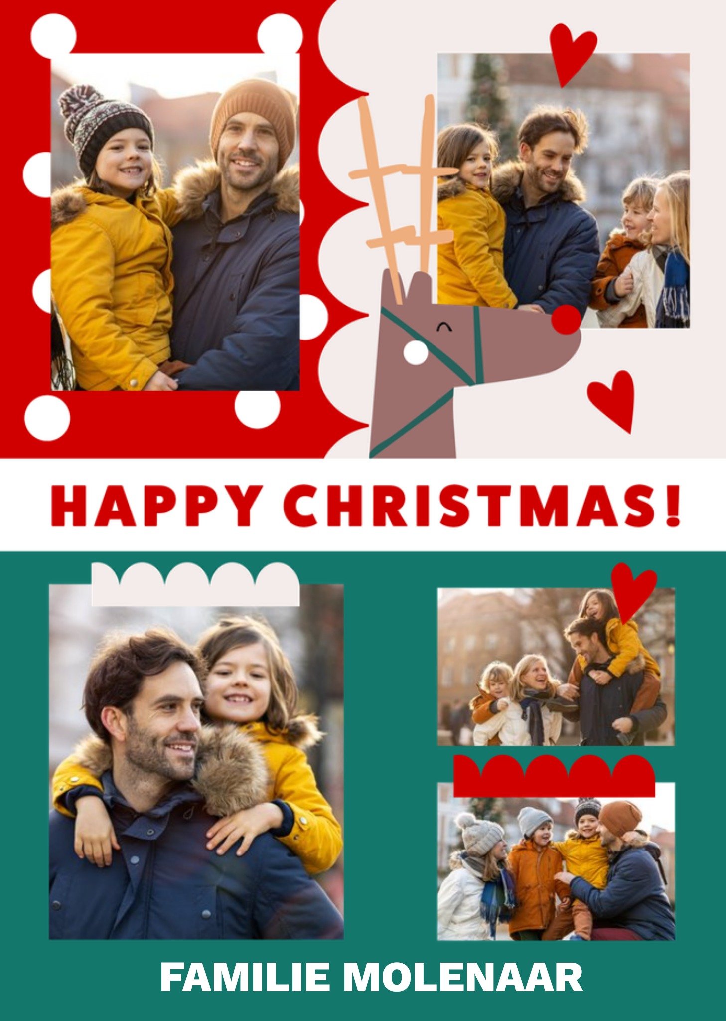 Greetz Kerstkaart Happy Christmas Met fotos Standard Card