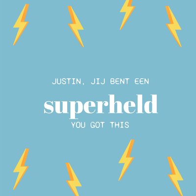Jij Bent Een Superheld Bliksem Typografisch Aanmoediging Kaart