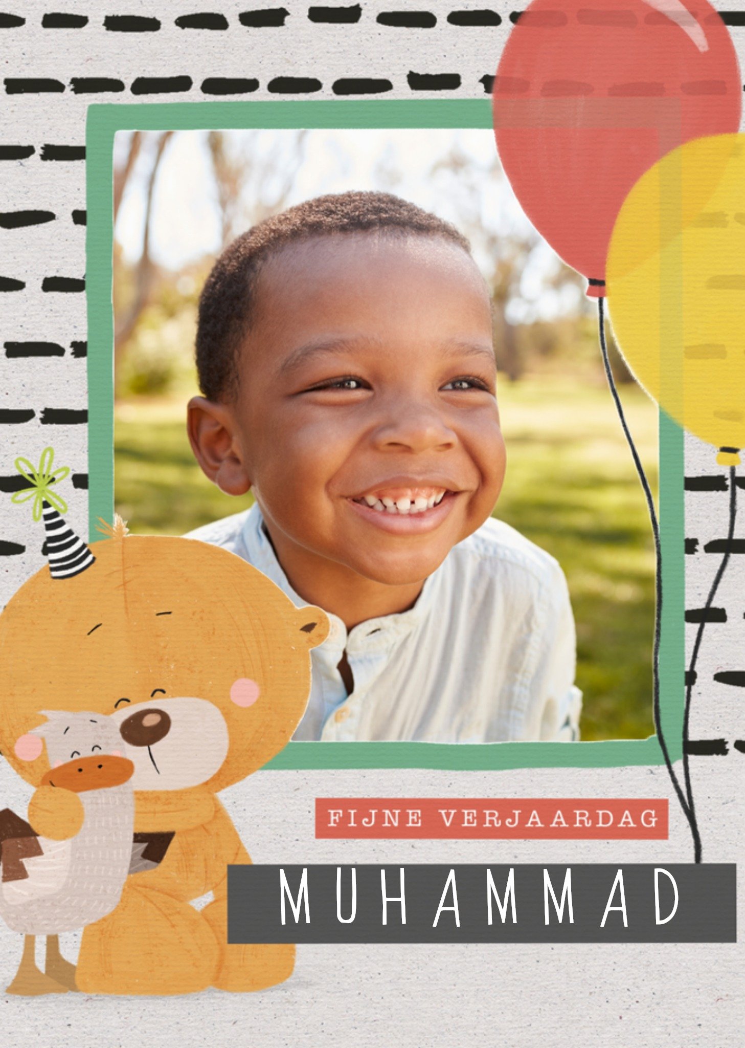 Verjaardagskaart met foto en naam Kaart Uddle