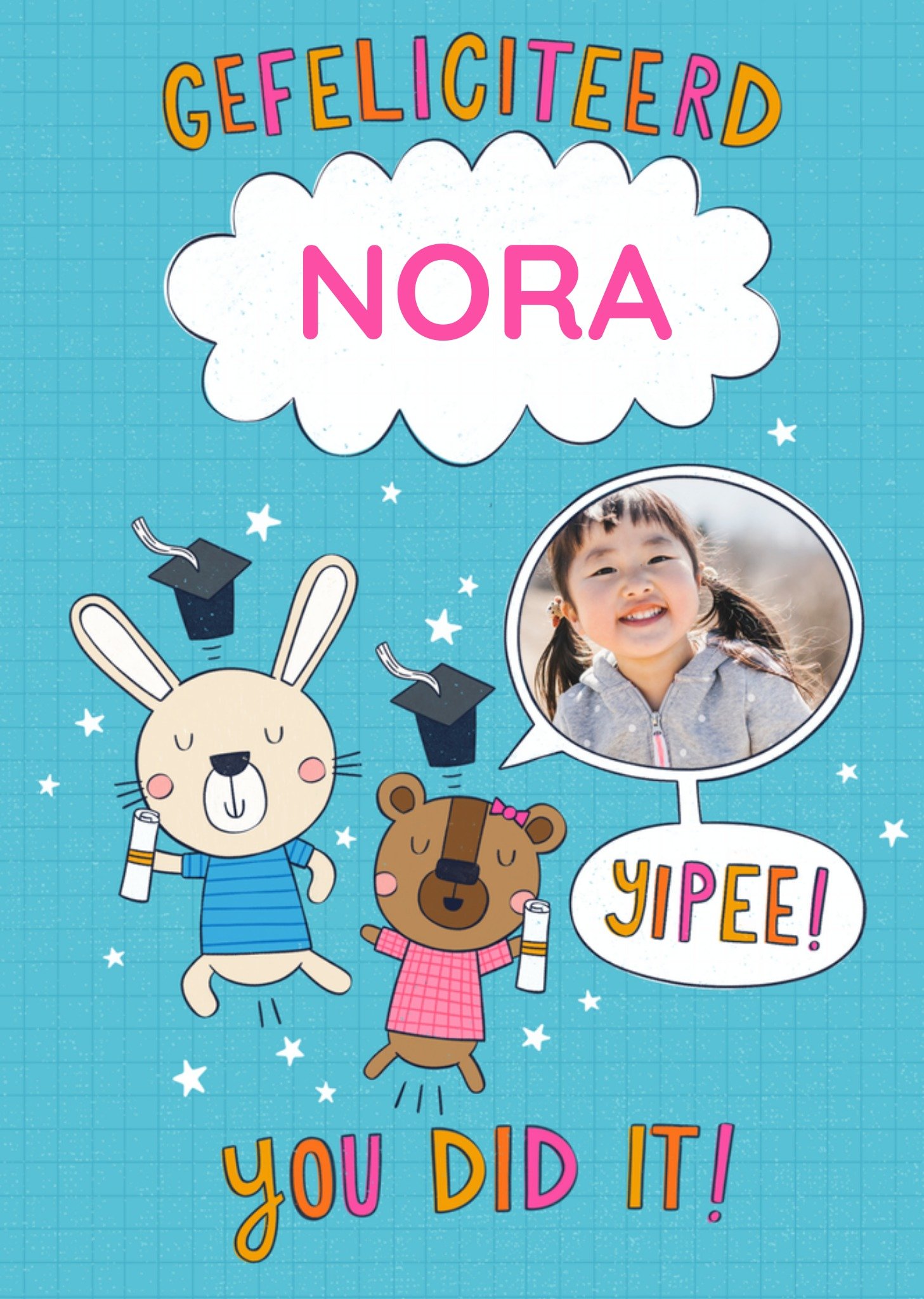 Geslaagdkaart Gefeliciteerd yipee you did it Kaart Greetz