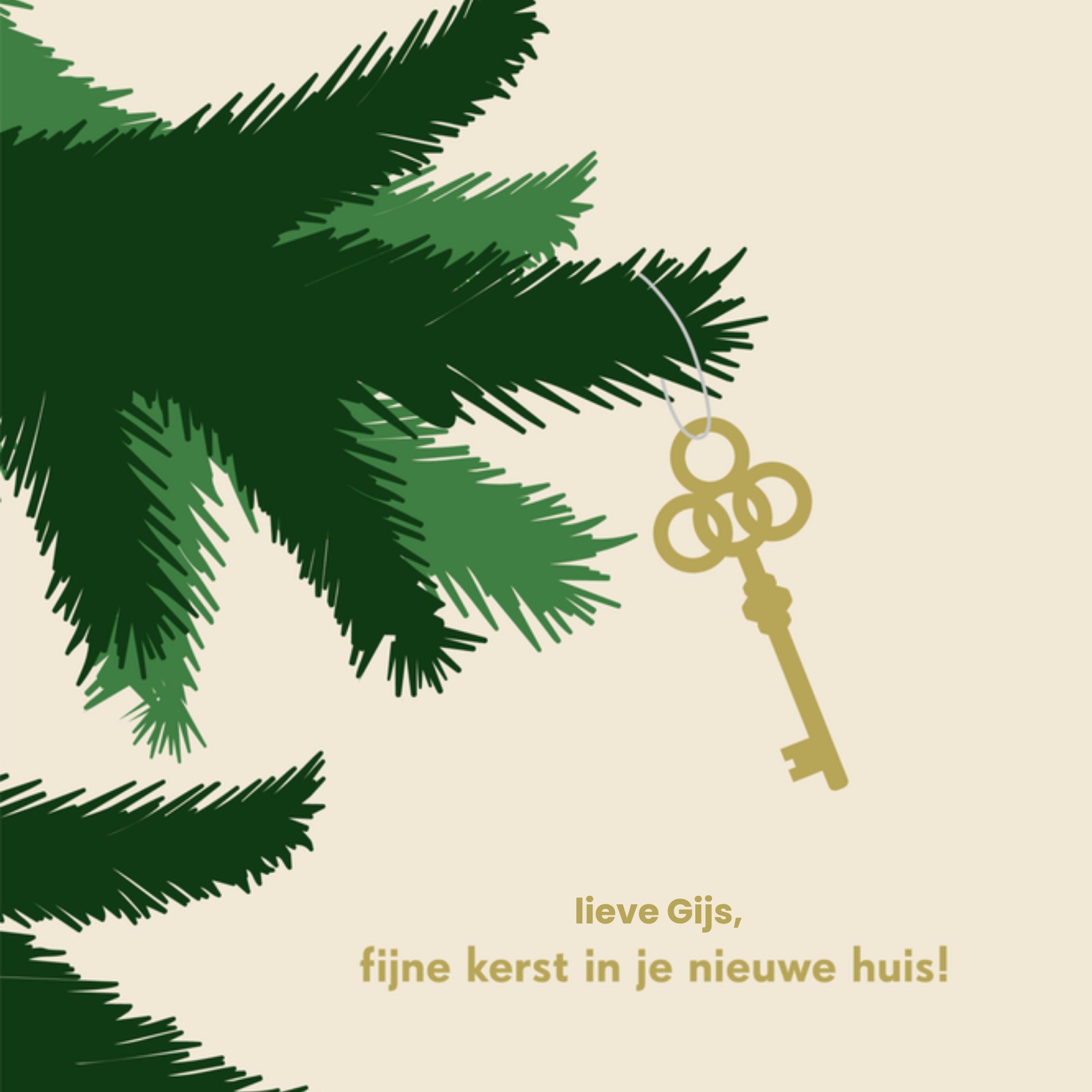 Greetz Kerstkaart met naam nieuwe woning Vierkant