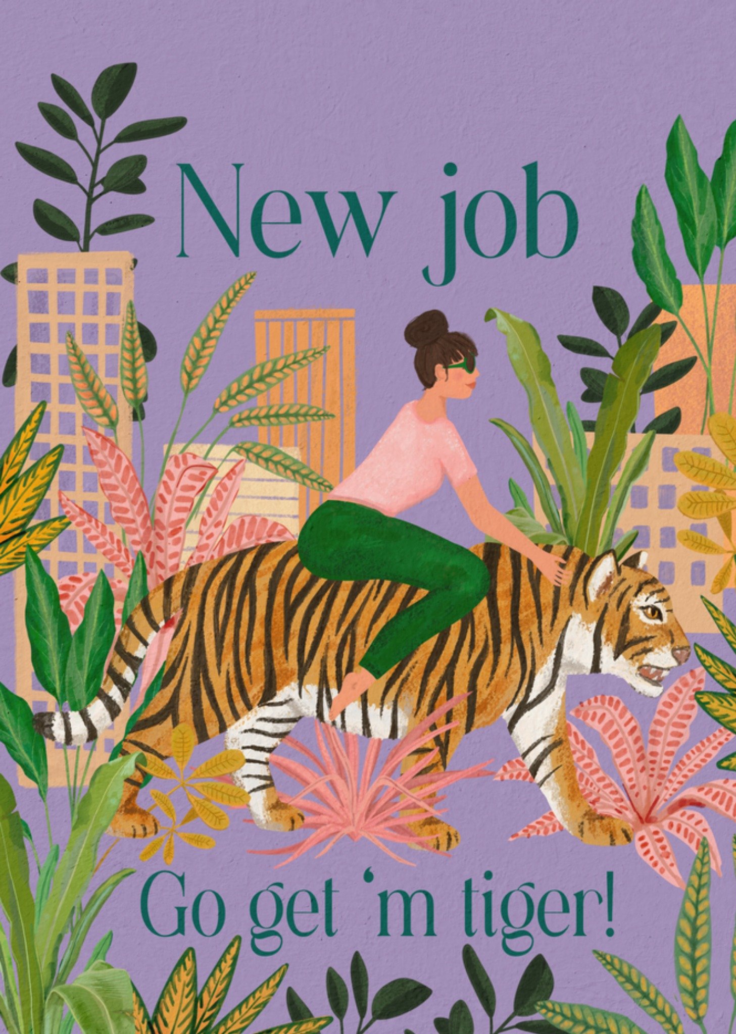 Nieuwe baan go get them tiger Kaart Petit Konijn