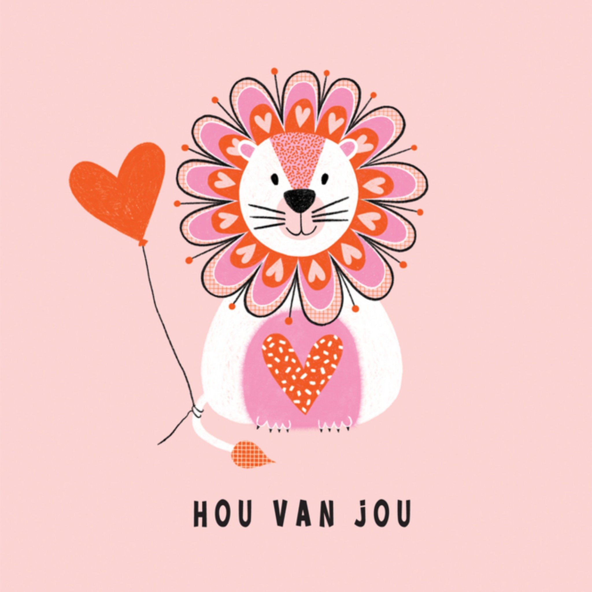 Valentijnskaart Hou van jou Vierkante Kaart Marieke Witke