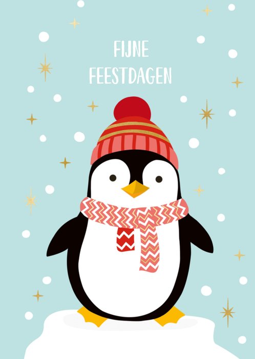 Kerstkaart | TMS | Pinguin