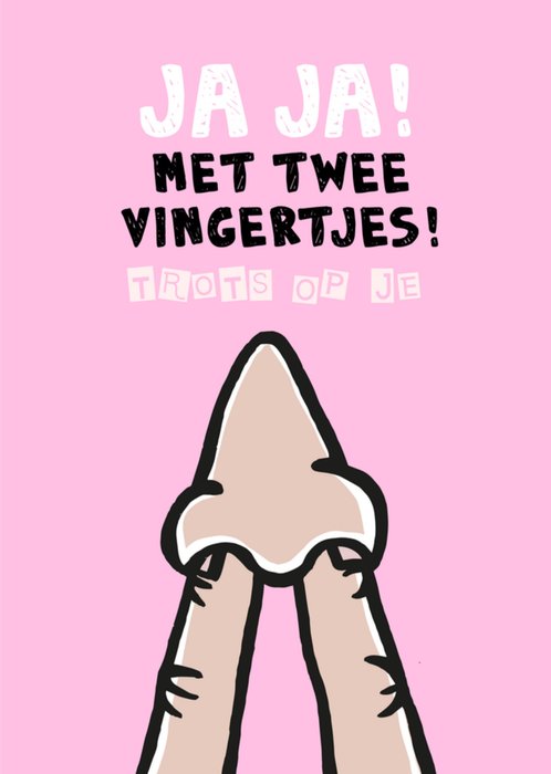 Liefs Jansje | Geslaagdkaart | Twee vingertjes