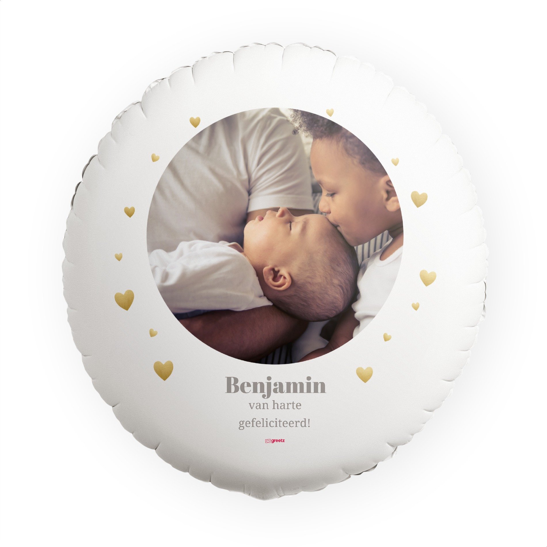 Ballon Baby geboren met eigen foto en naam Greetz