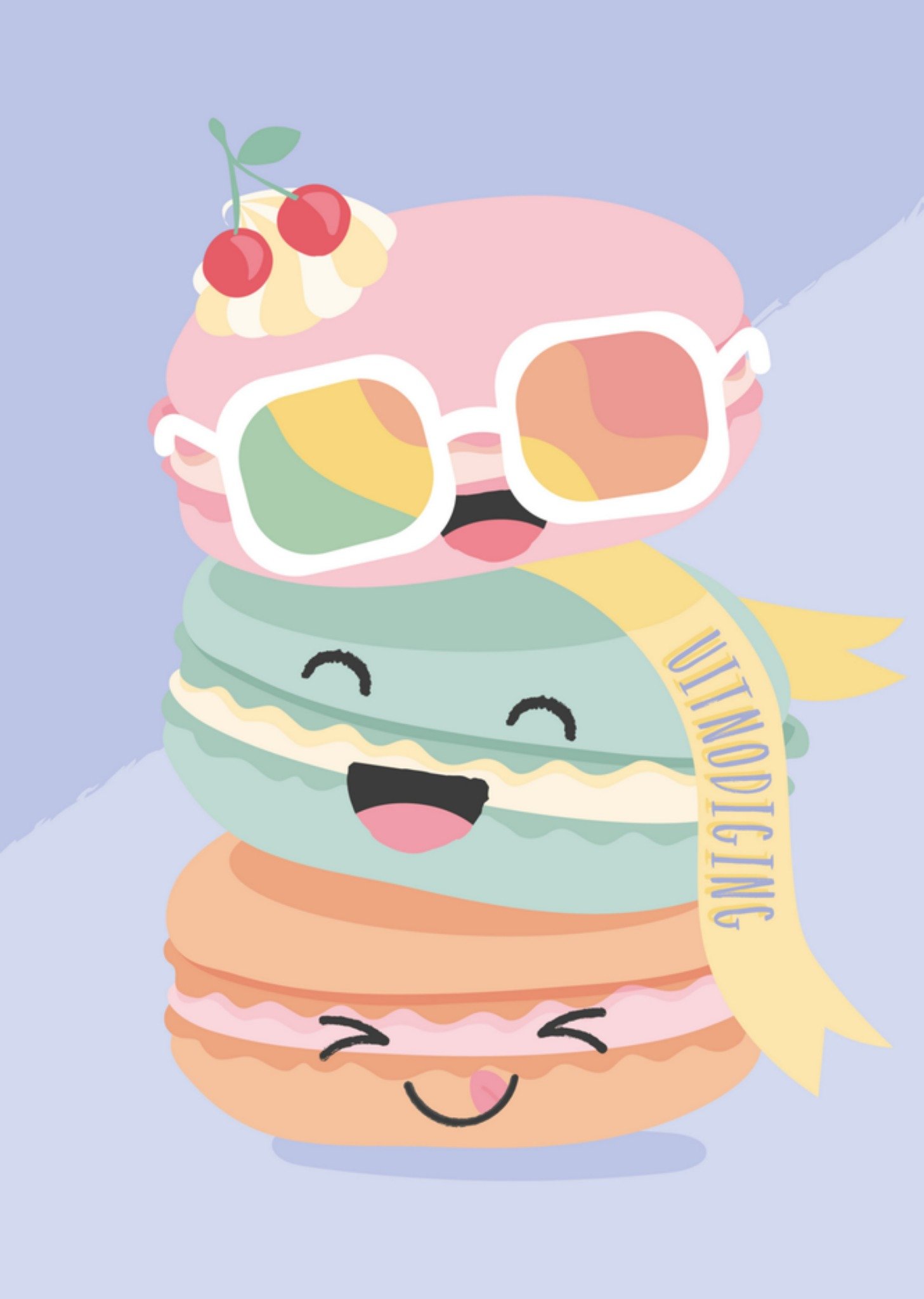 Uitnodiging Kinderfeest macaron Kaart Tante Kaartje