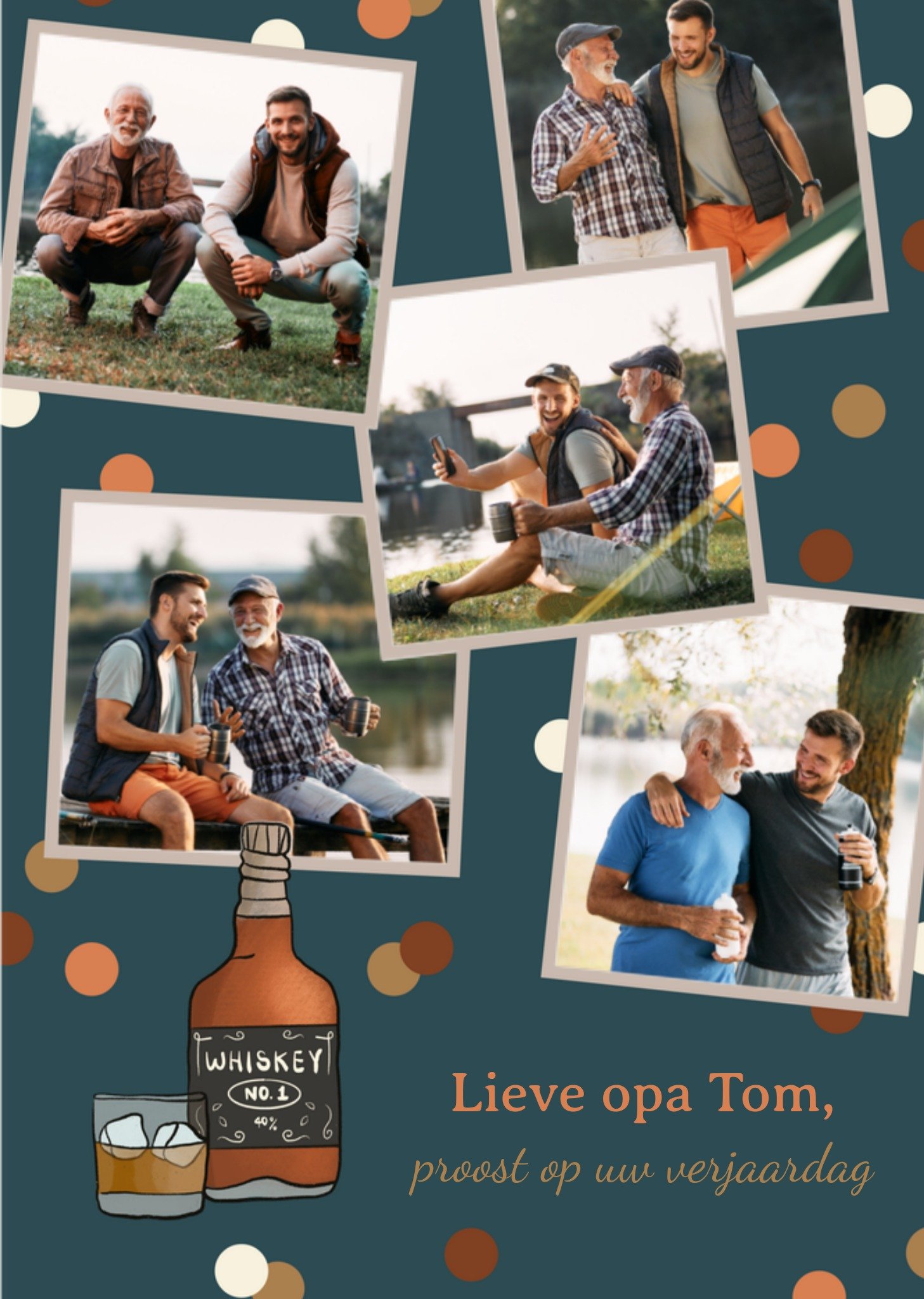 Greetz Verjaardagskaart Met fotos Opa Whiskey Standard Card