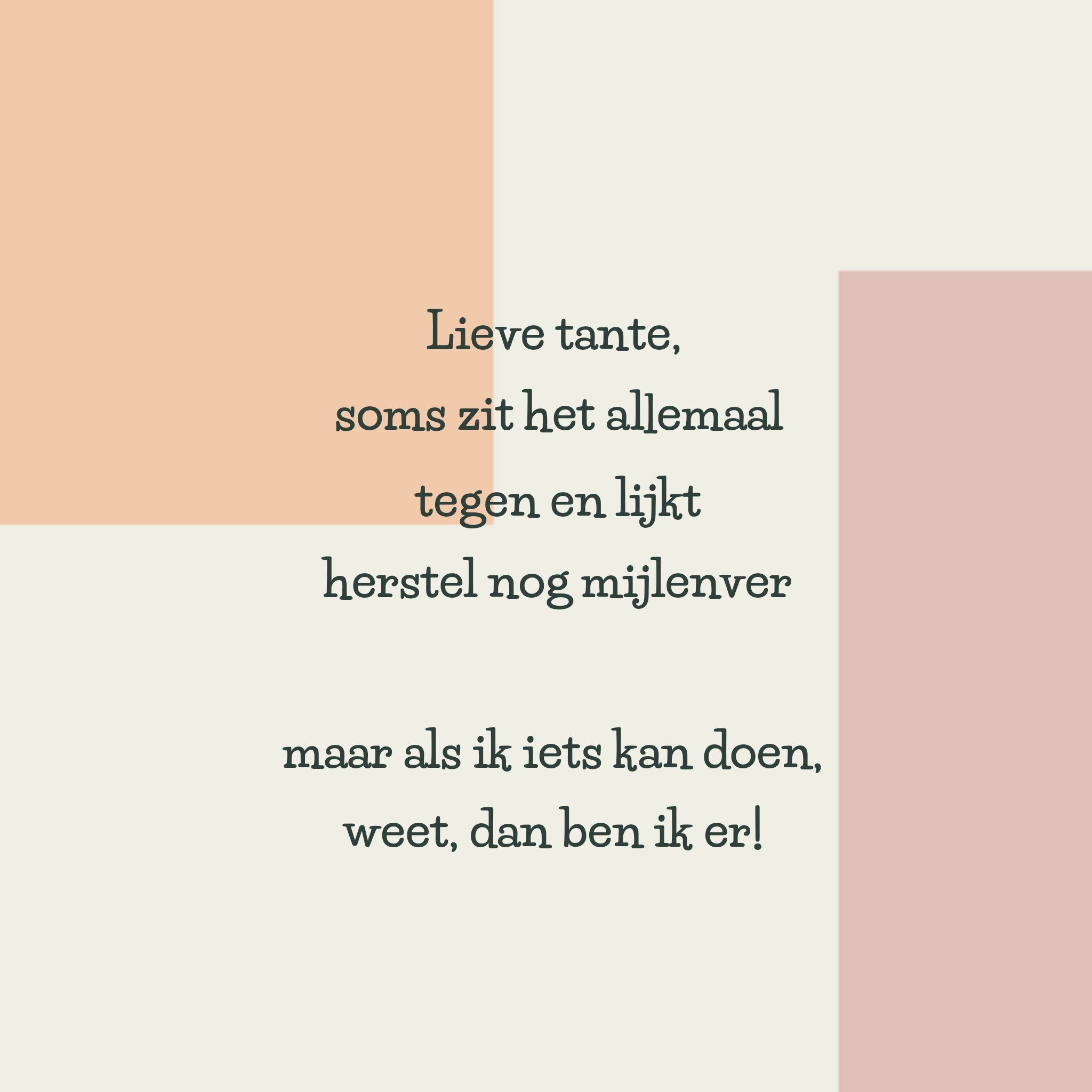 Greetz Denken aan Lieve tante Vierkant