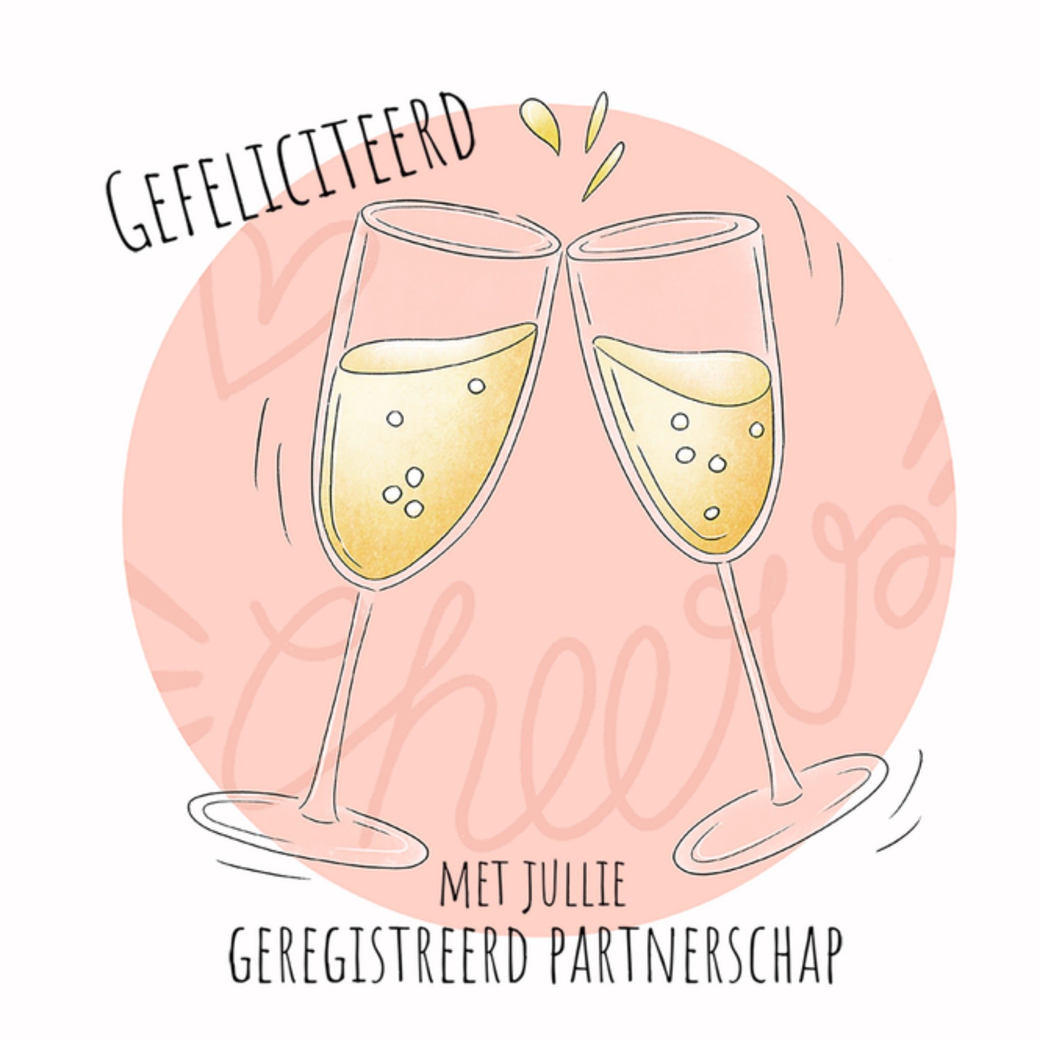 Studio Fred Huwelijkskaart Geregistreerd Partnerschap Vierkante Kaart Studio Fred Illustraties