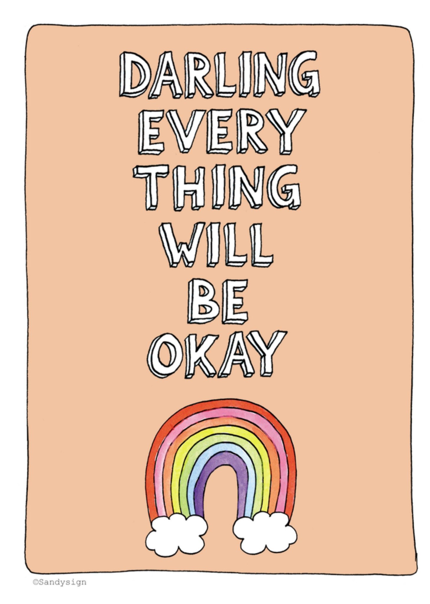 Denken aan kaart regenboog Kaart Sandysign