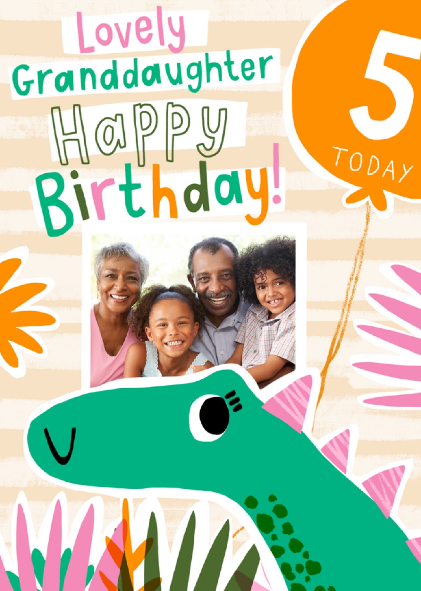 Verjaardagskaart Fotokaart met dino Kaart Greetz