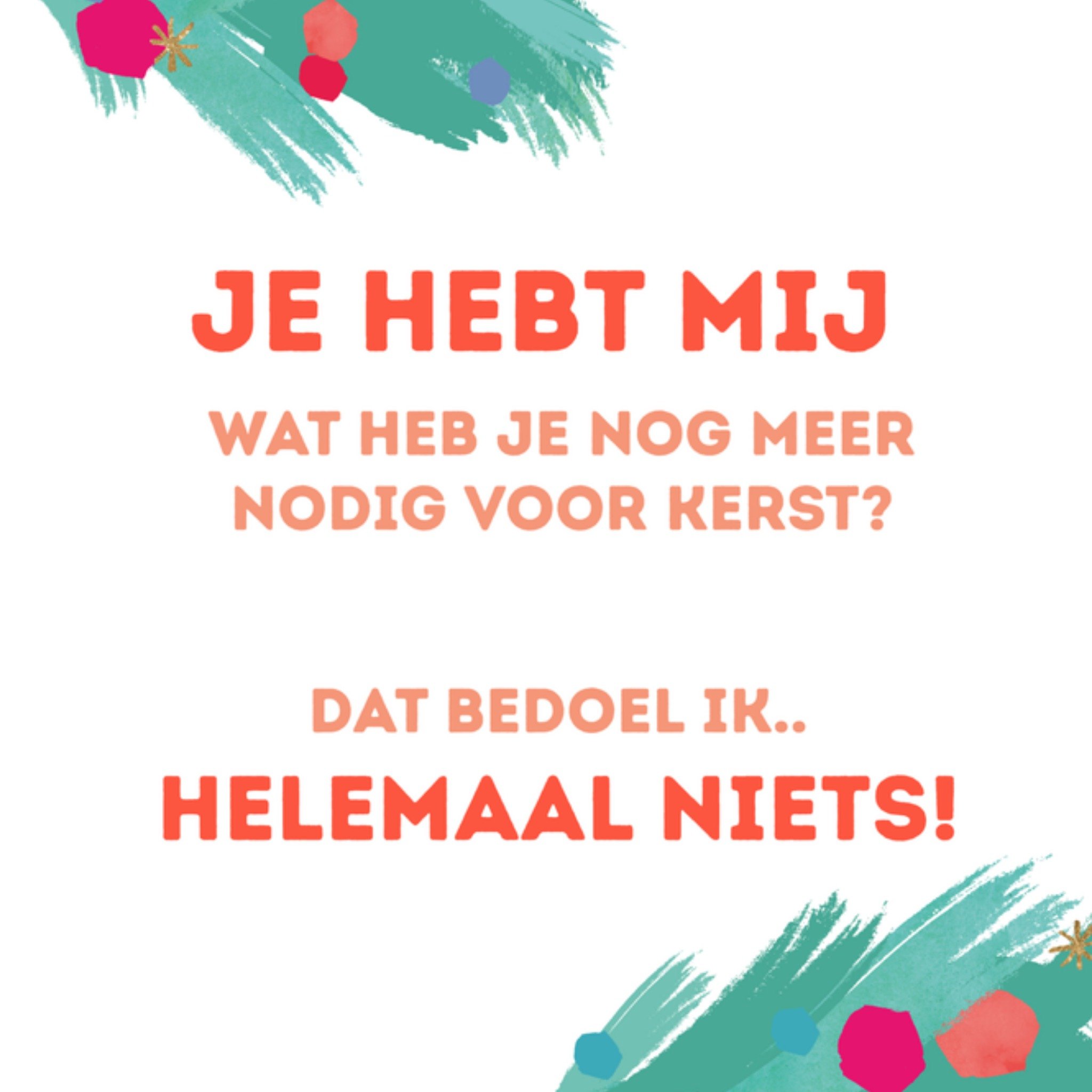 Greetz Kerstkaart grappig tekst Vierkant