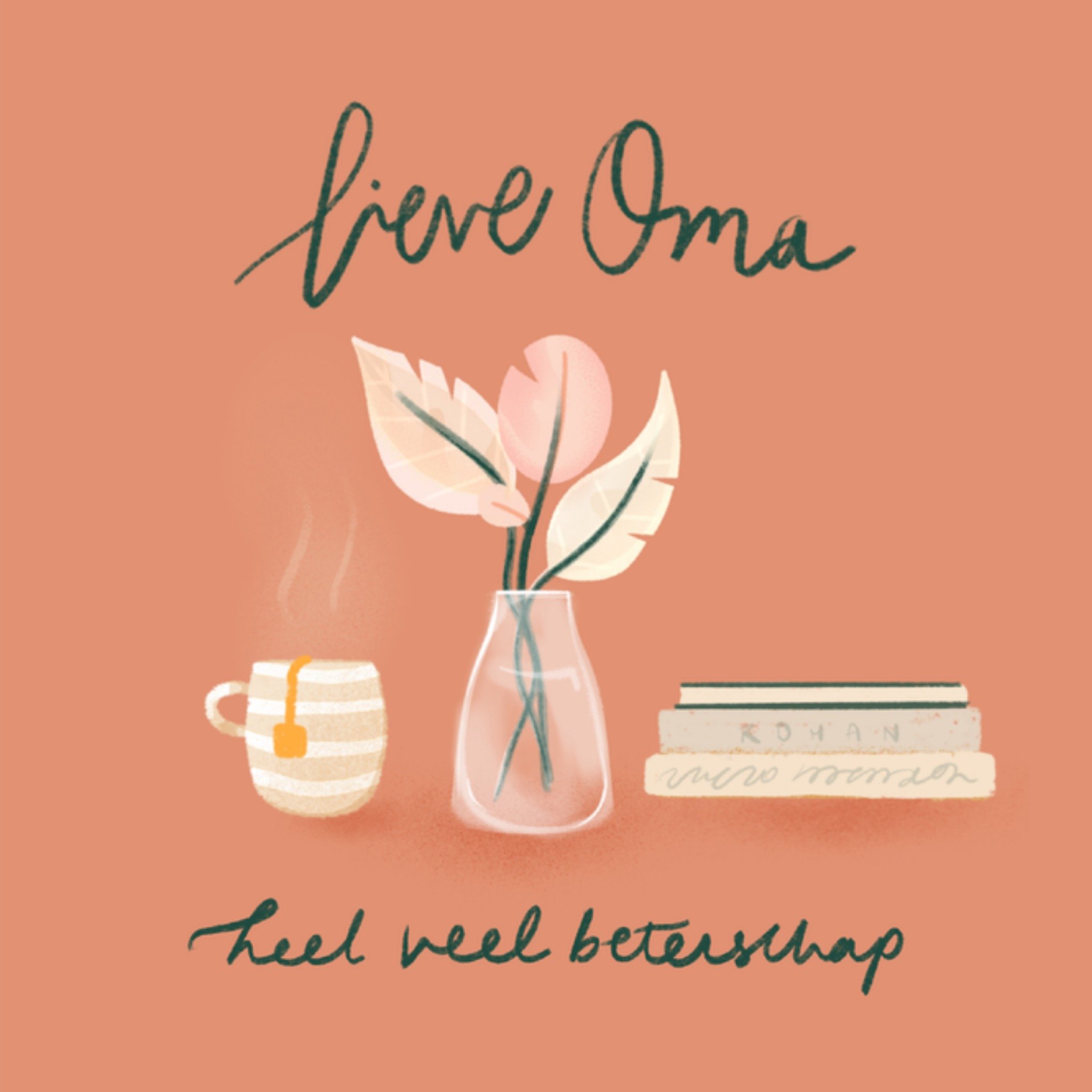 Greetz Beterschapskaart Lieve oma Vierkant