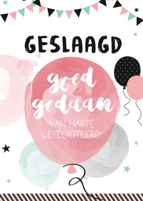 Paperclip | Geslaagd kaart | ballon | pastel