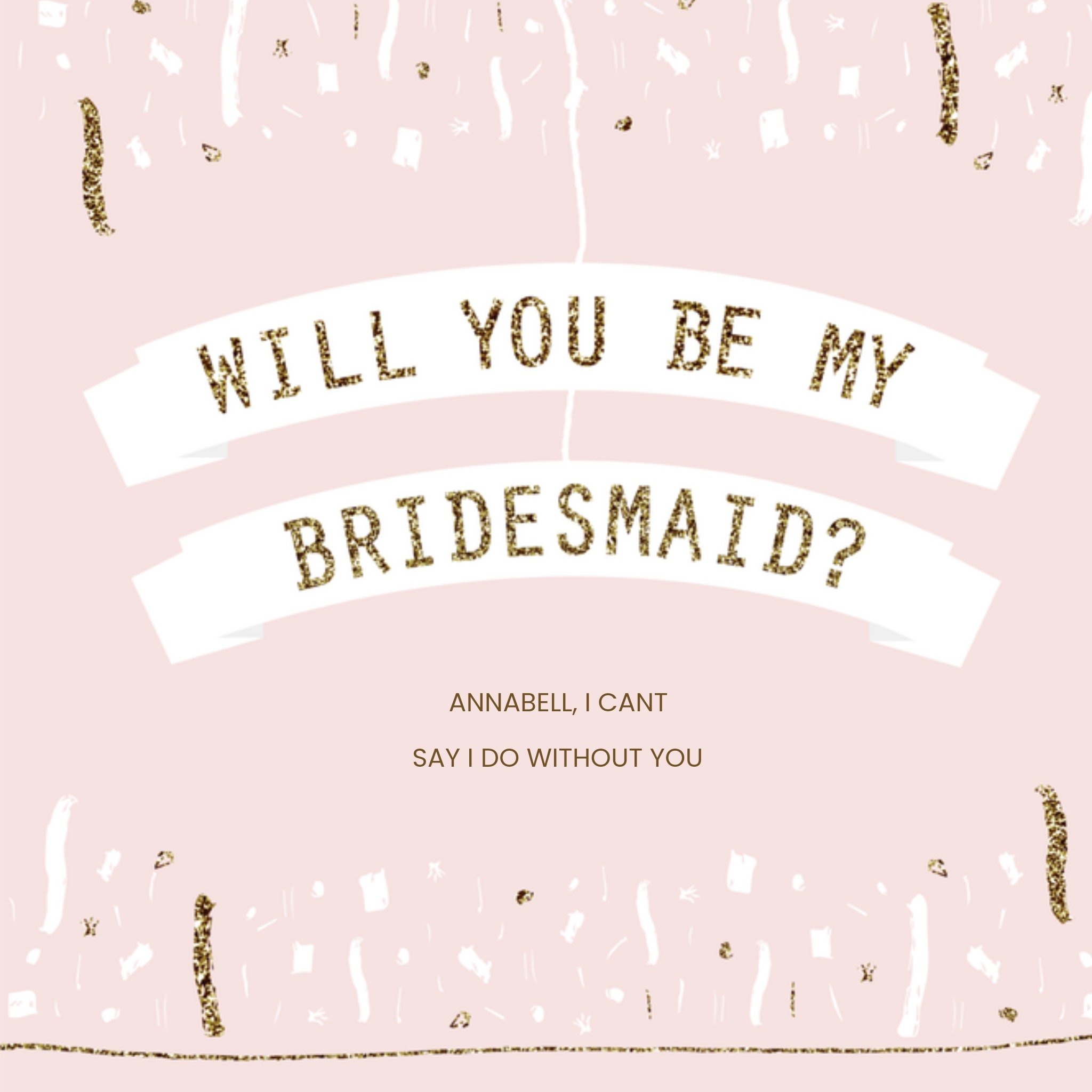 Greetz Huwelijkskaart bruidsmeisje met naam Vierkant