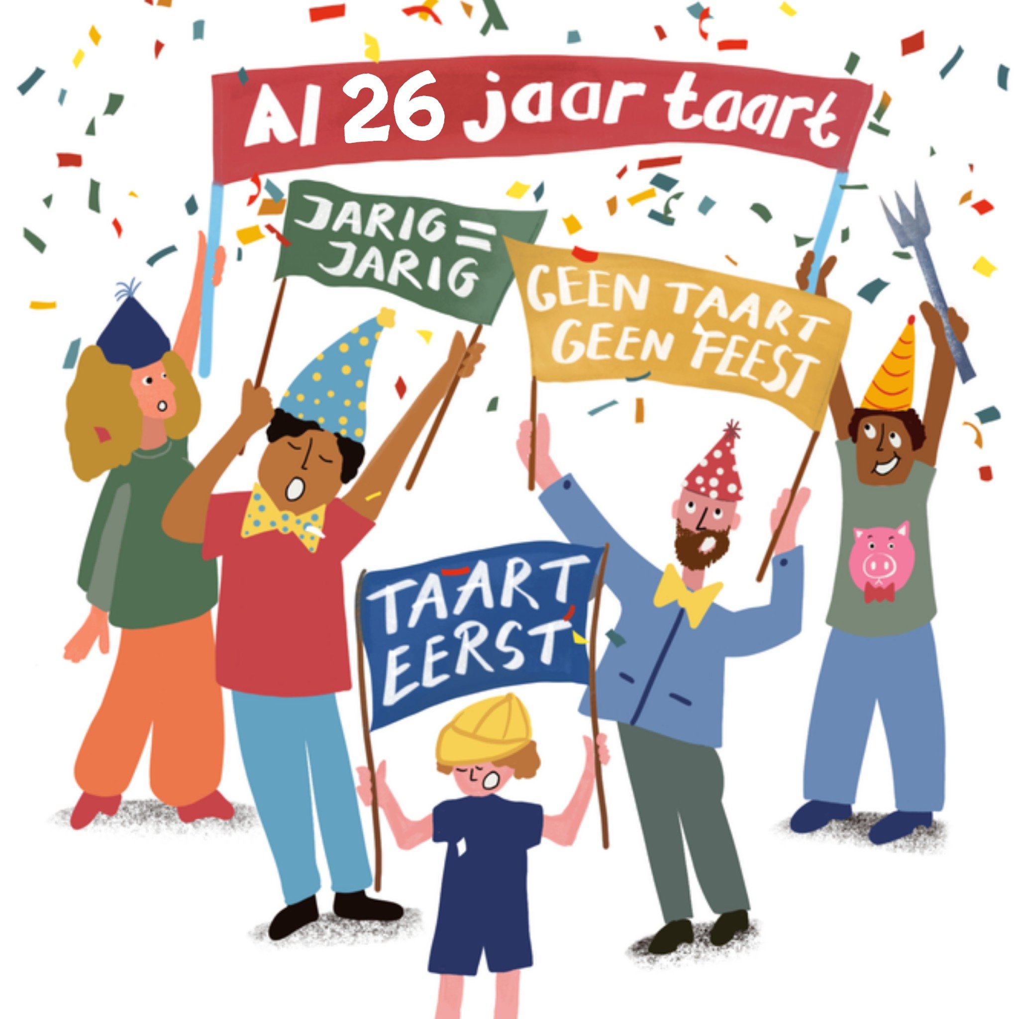 Greetz Verjaardagskaart spandoeken Vierkant