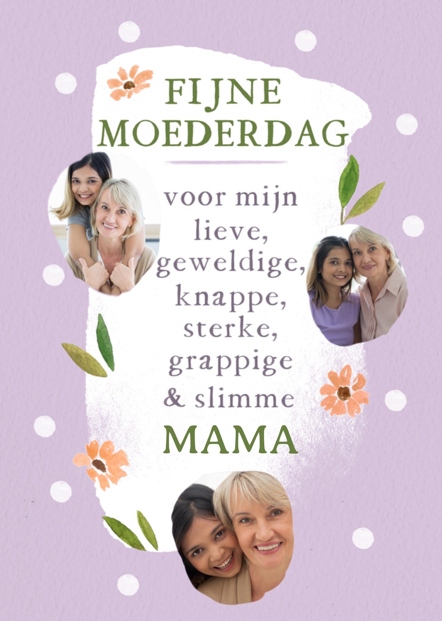 Moederdagkaart Voor mijn lieve knappe sterke mama Met fotos Kaart Greetz