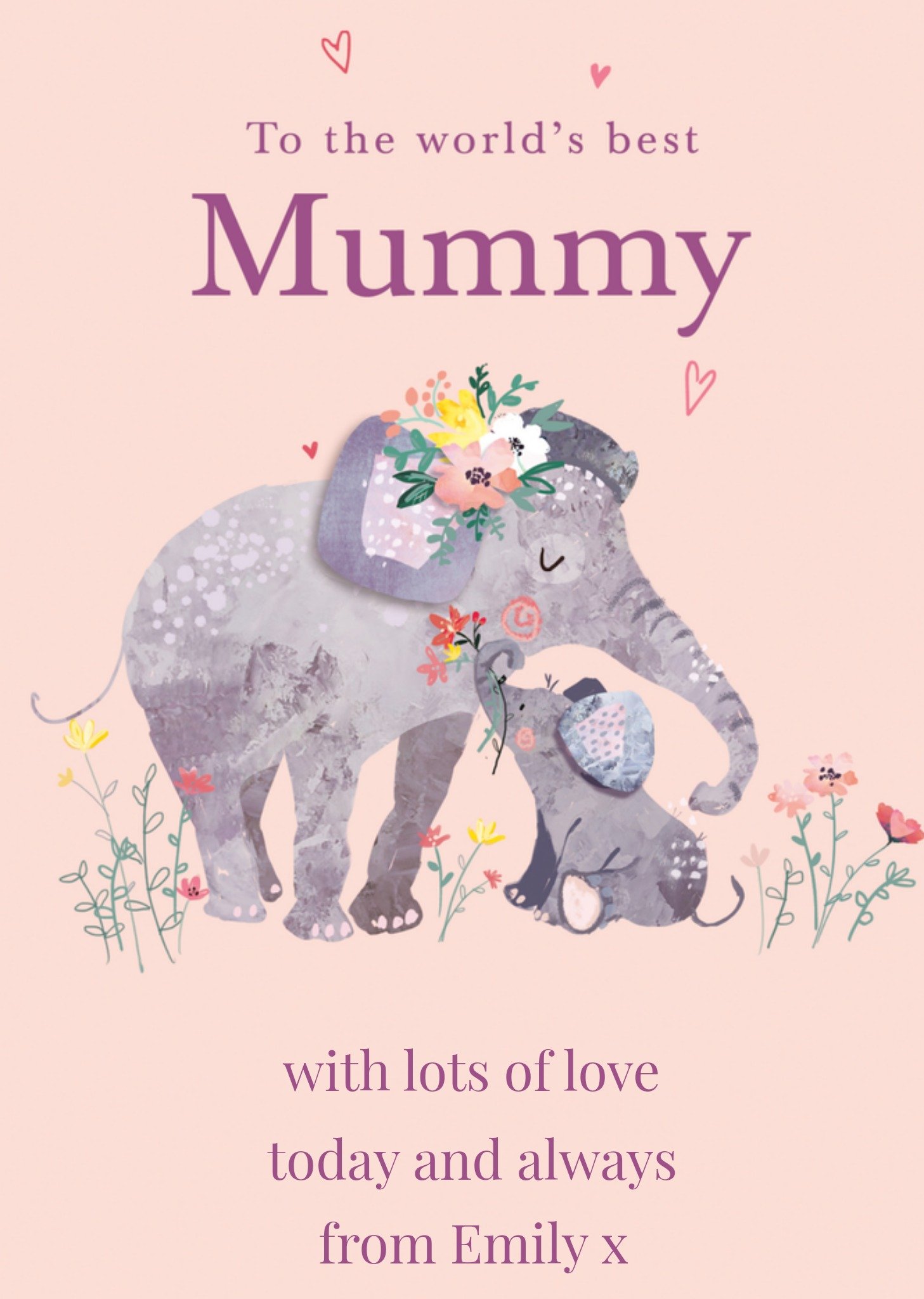 Moederdagkaart olifantje Kaart Ling Design