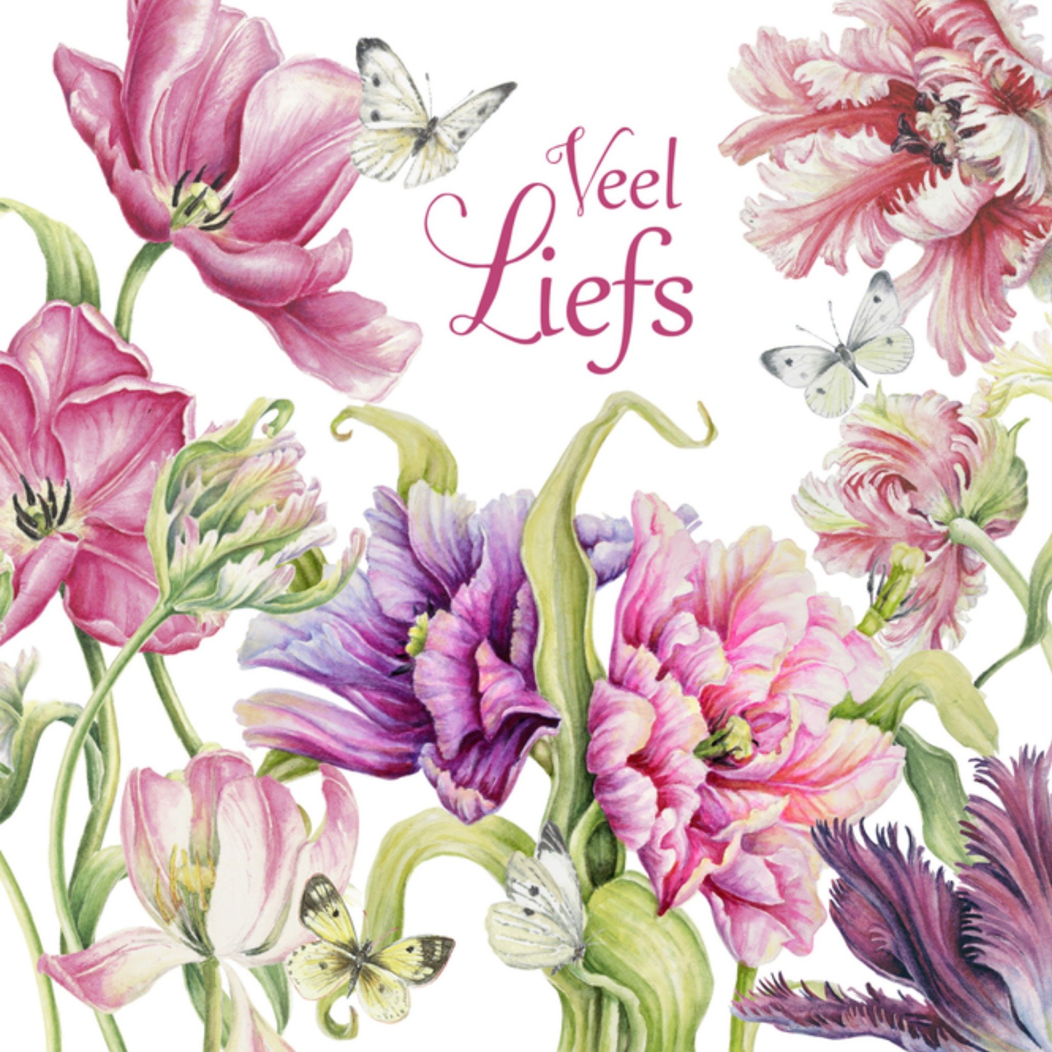 Zomaar kaart Veel liefs Vierkante Kaart Janneke Brinkman