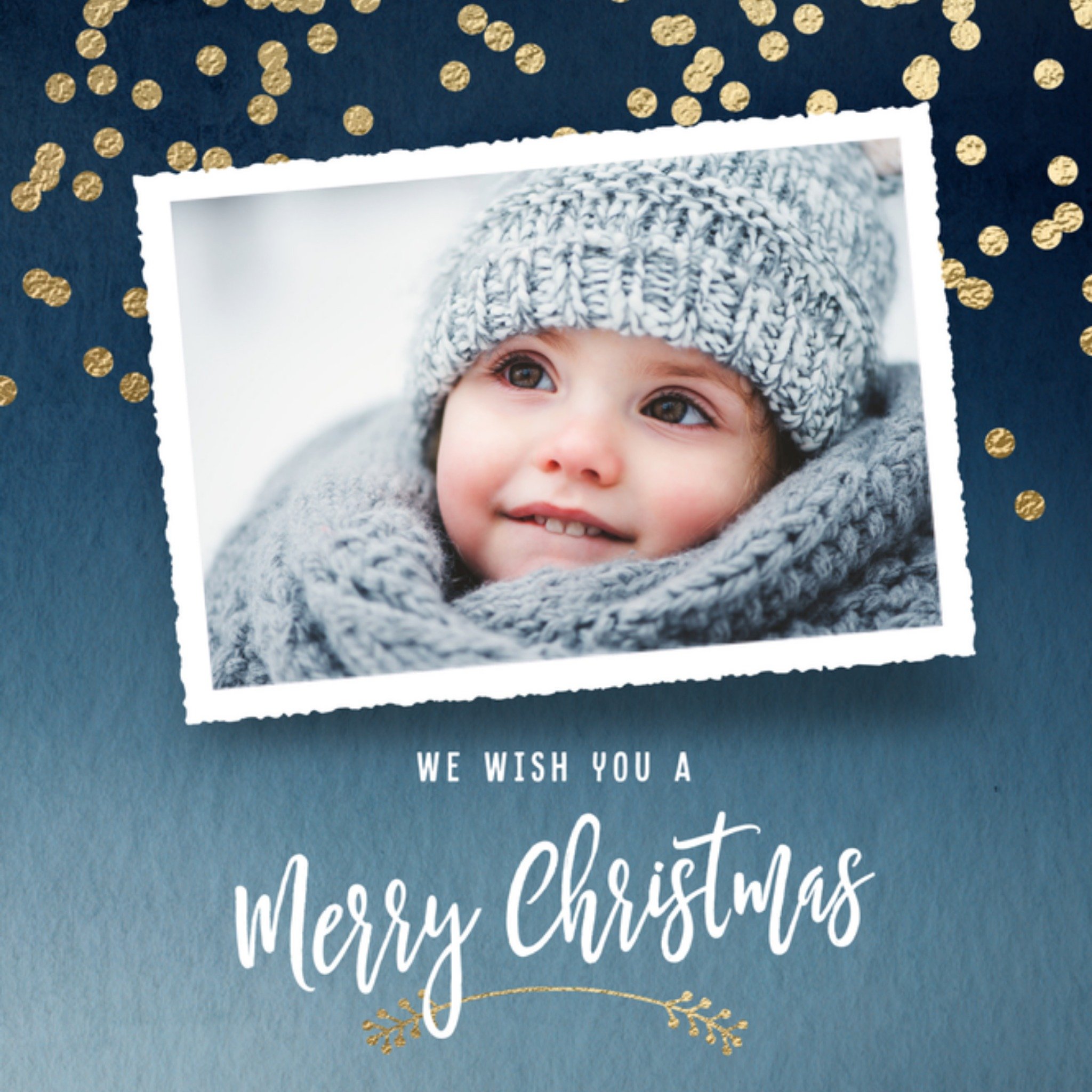 Luckz Kerstkaart fotokaart stippen Vierkant
