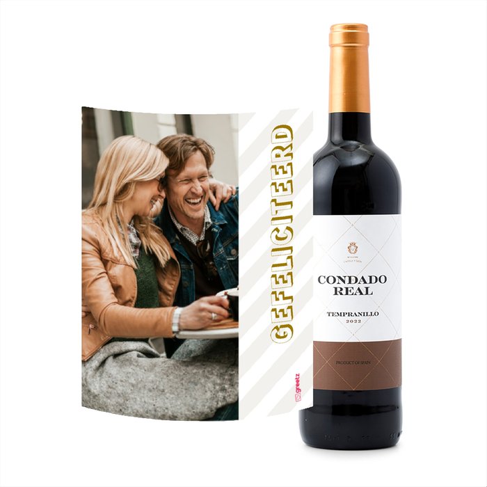 Condado Real | Tempranillo Tinto | Gefeliciteerd met eigen foto | 750 ml