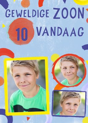 Geweldige Zoon Collage 10e Verjaardag Kaart