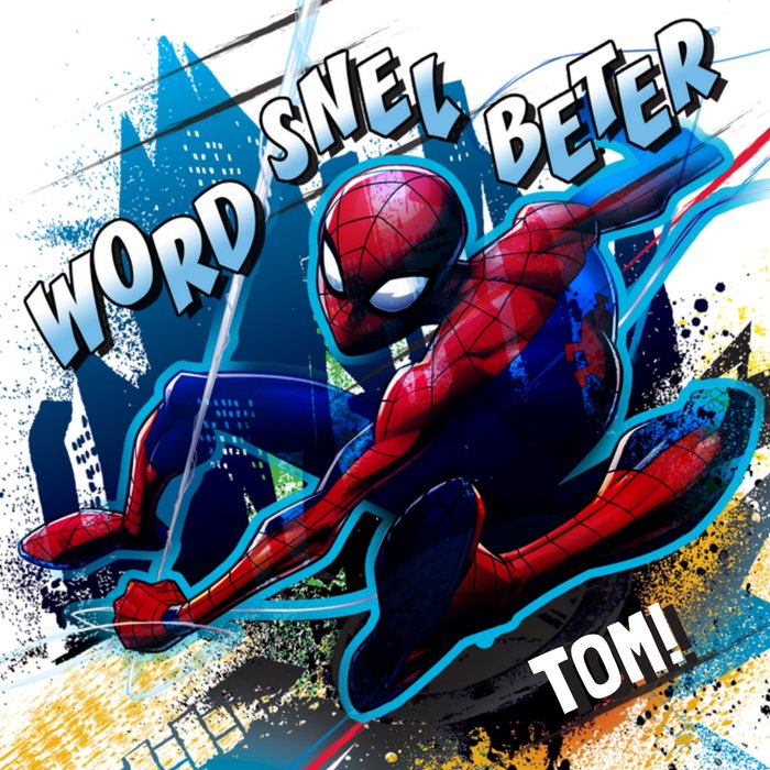 Spiderman | Beterschapskaart | Word snel beter