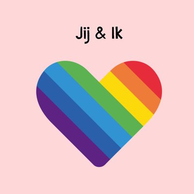 Jij En Ik Regenboog Hart Liefde Kaart
