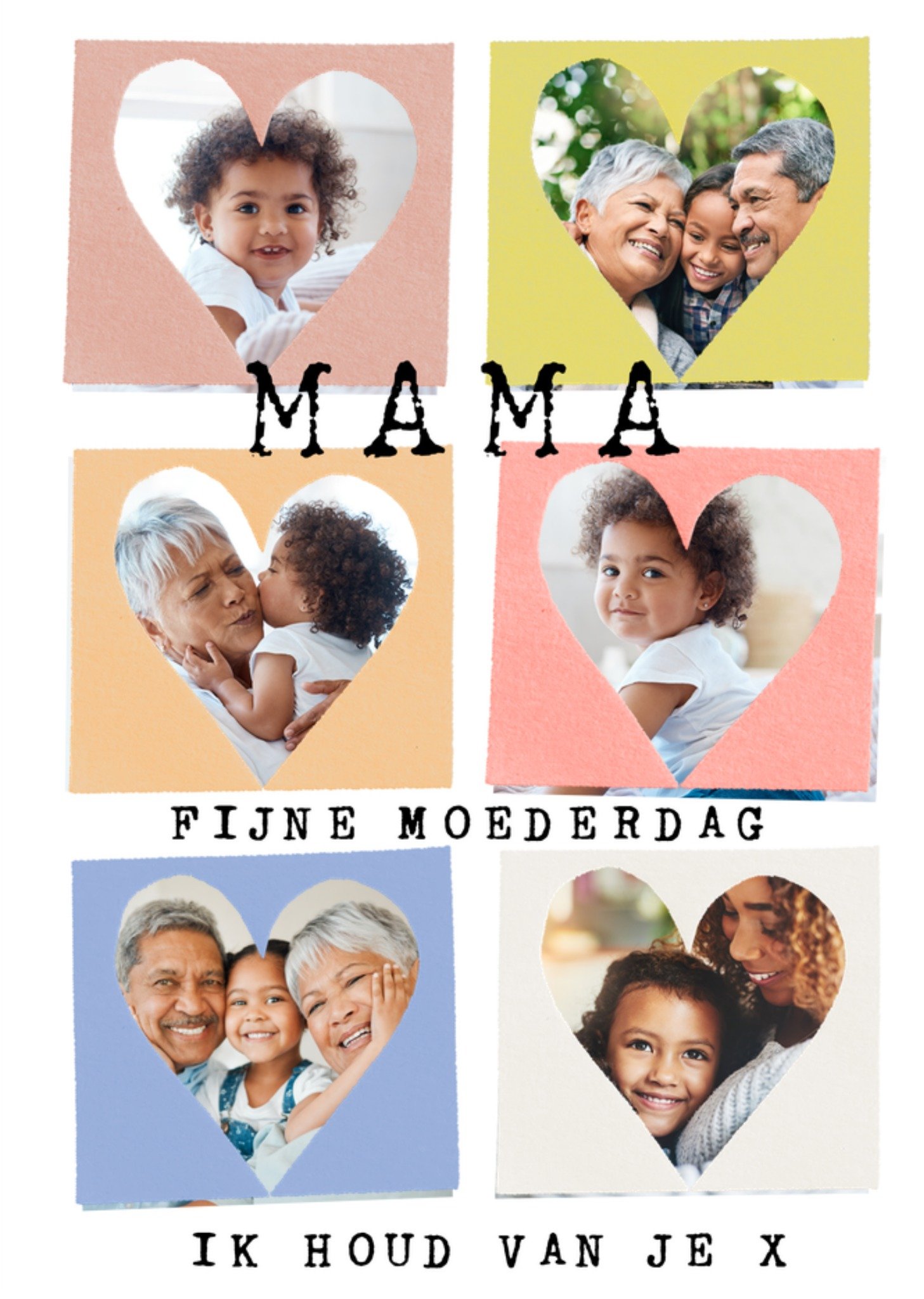 Moederdagkaart Mama fijne moederdag Ik houd van je Kaart Greetz