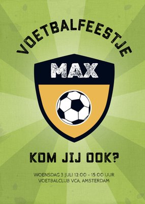 Kom Jij Ook Voetbal Schild Uitnodiging Kaart