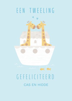 Klara Hawkins | Geboortekaart | Tweeling | Giraf