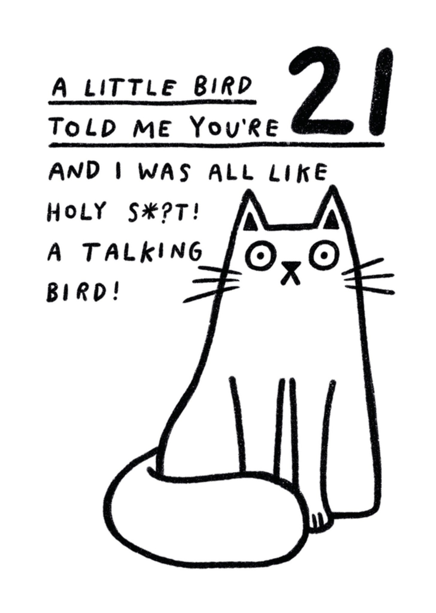 Verjaardagskaart kat 21 jaar Kaart Pigment