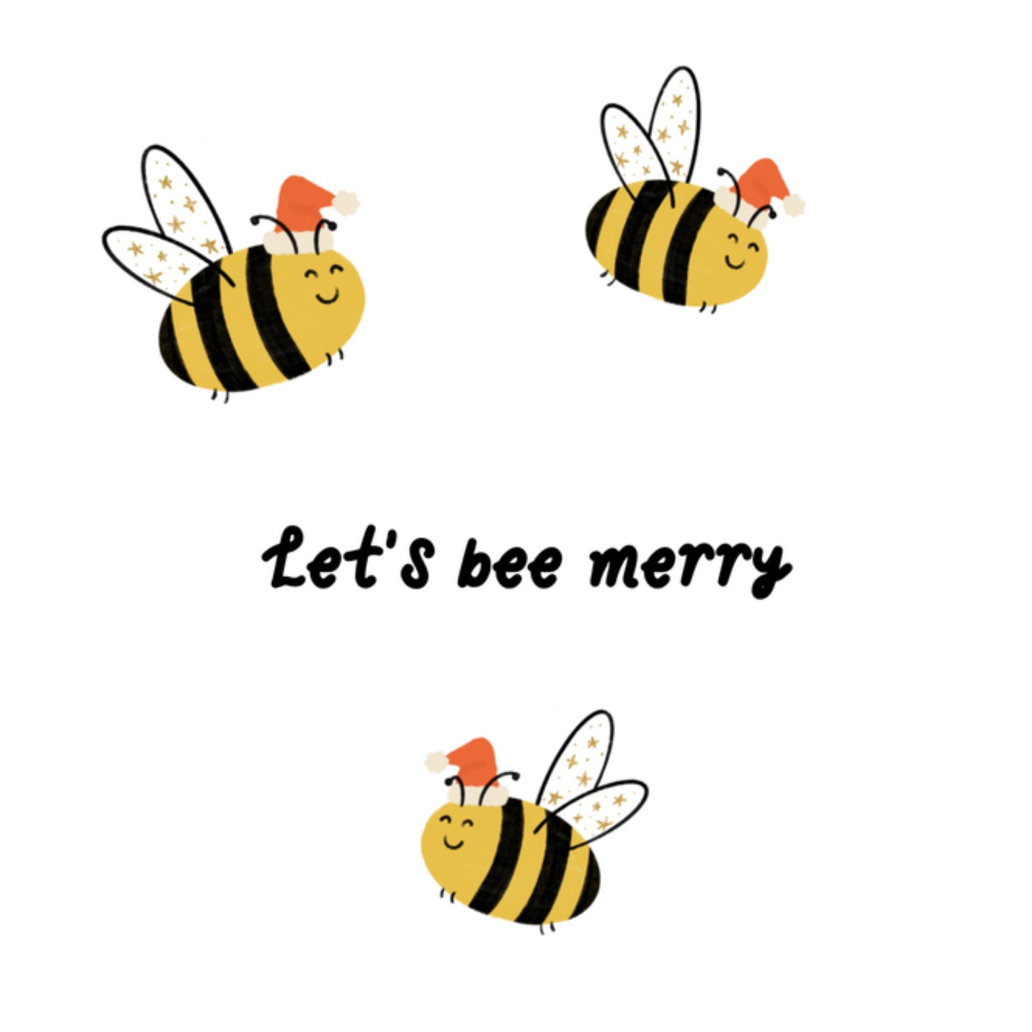 Greetz Kerstkaart bijtjes Vierkant