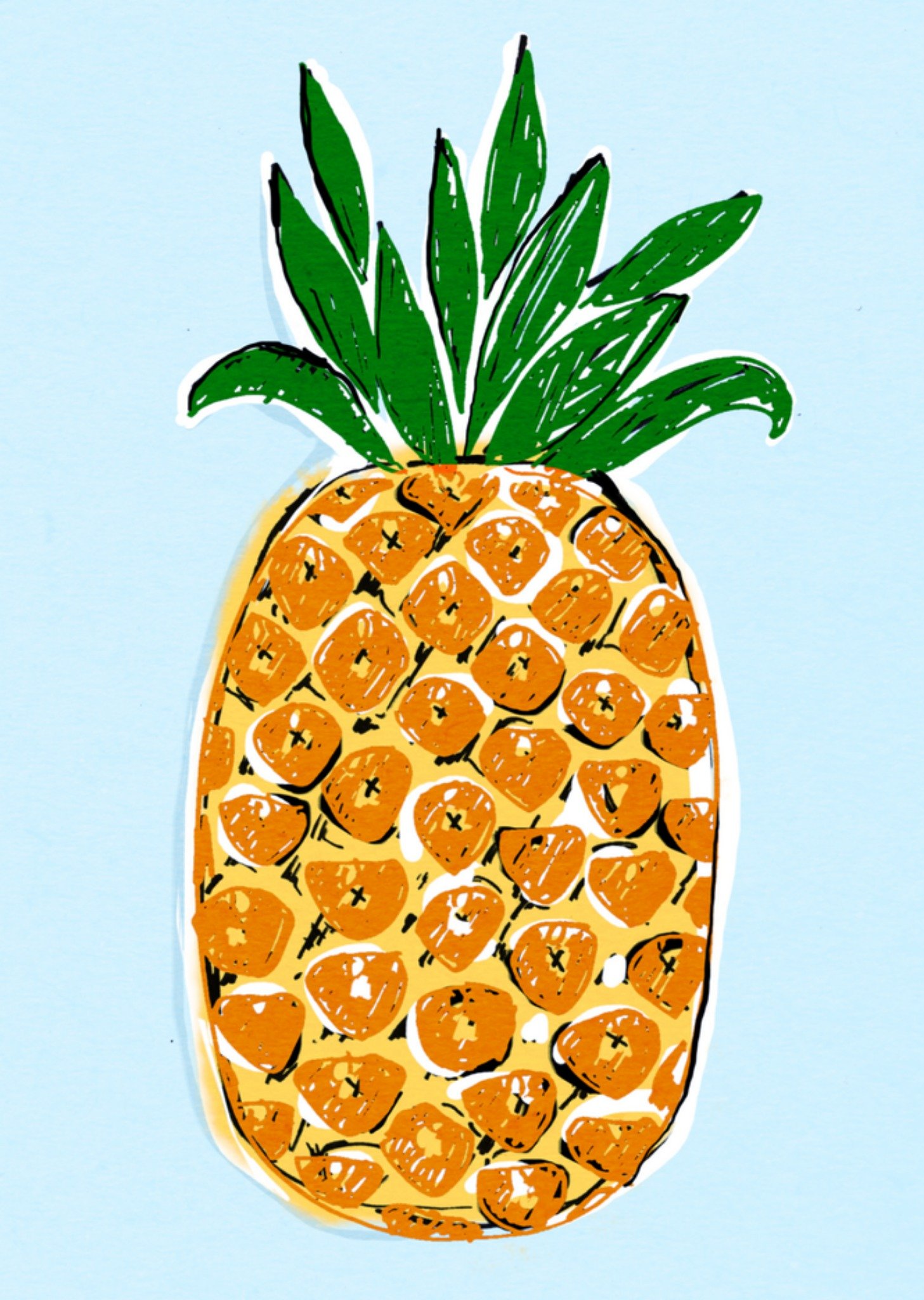 Greetz Verjaardagskaart ananas Standard Card